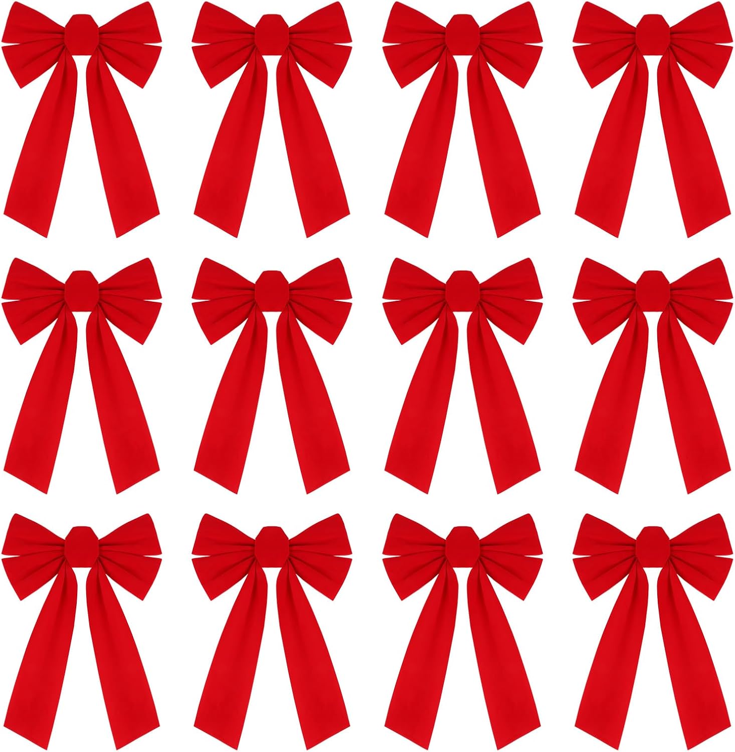 Amazon.com: CCINEE 12Pack Red Velvet Christmas Bows, 13 X 9 Inches ...