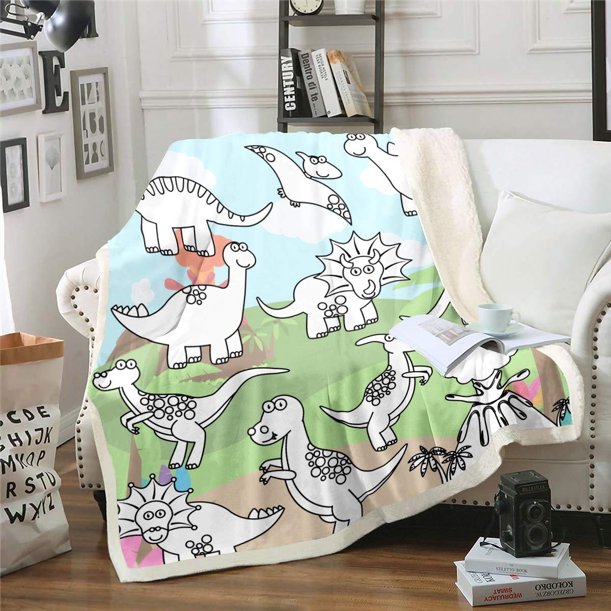 Couverture western cowboy en polaire 76x101 cm pour enfant et bébé plaid vintage