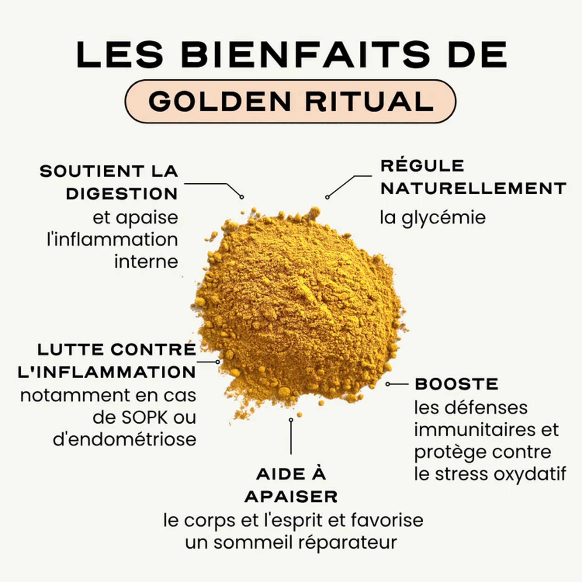 Golden Ritual – Curcuma, Gingembre, Maitake & Cannelle | Boisson adaptogène naturelle | Anti-inflammatoire, digestion, immunité | Golden Latte bien-être – 100 g (GOLDEN RITUAL)