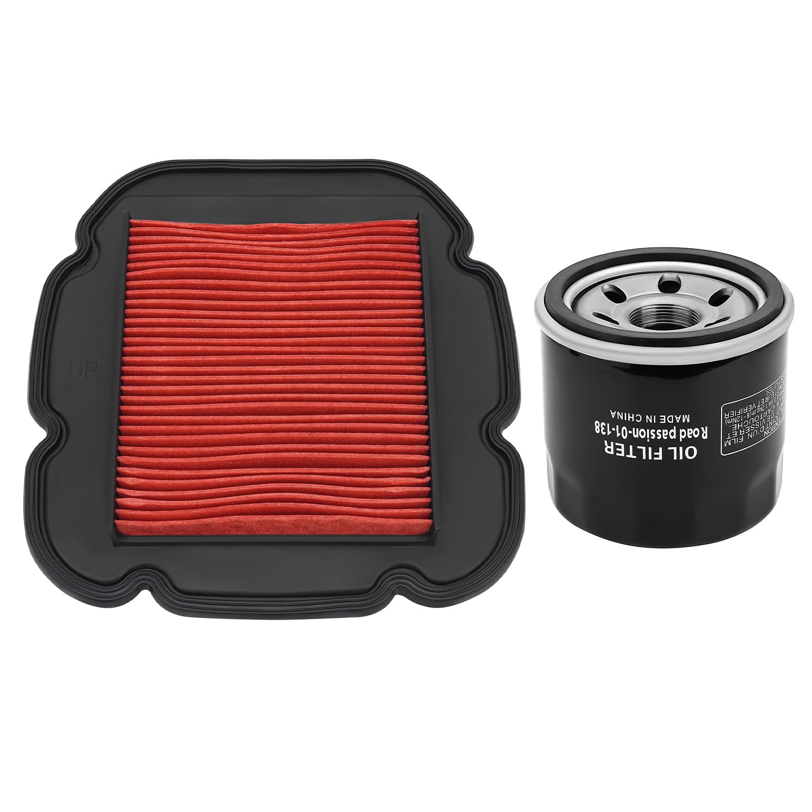 Road Passion 13780-06G00 Filtro de Aire+16510-07J00-000 Filtro de aceite Compatible con KLV1000 2004 2005 2006/ Suzuki DL650 V-Strom 2004 2005 2006 2007 2008 2009 2010-2016/ DL1000 V-Strom 2002-2015
