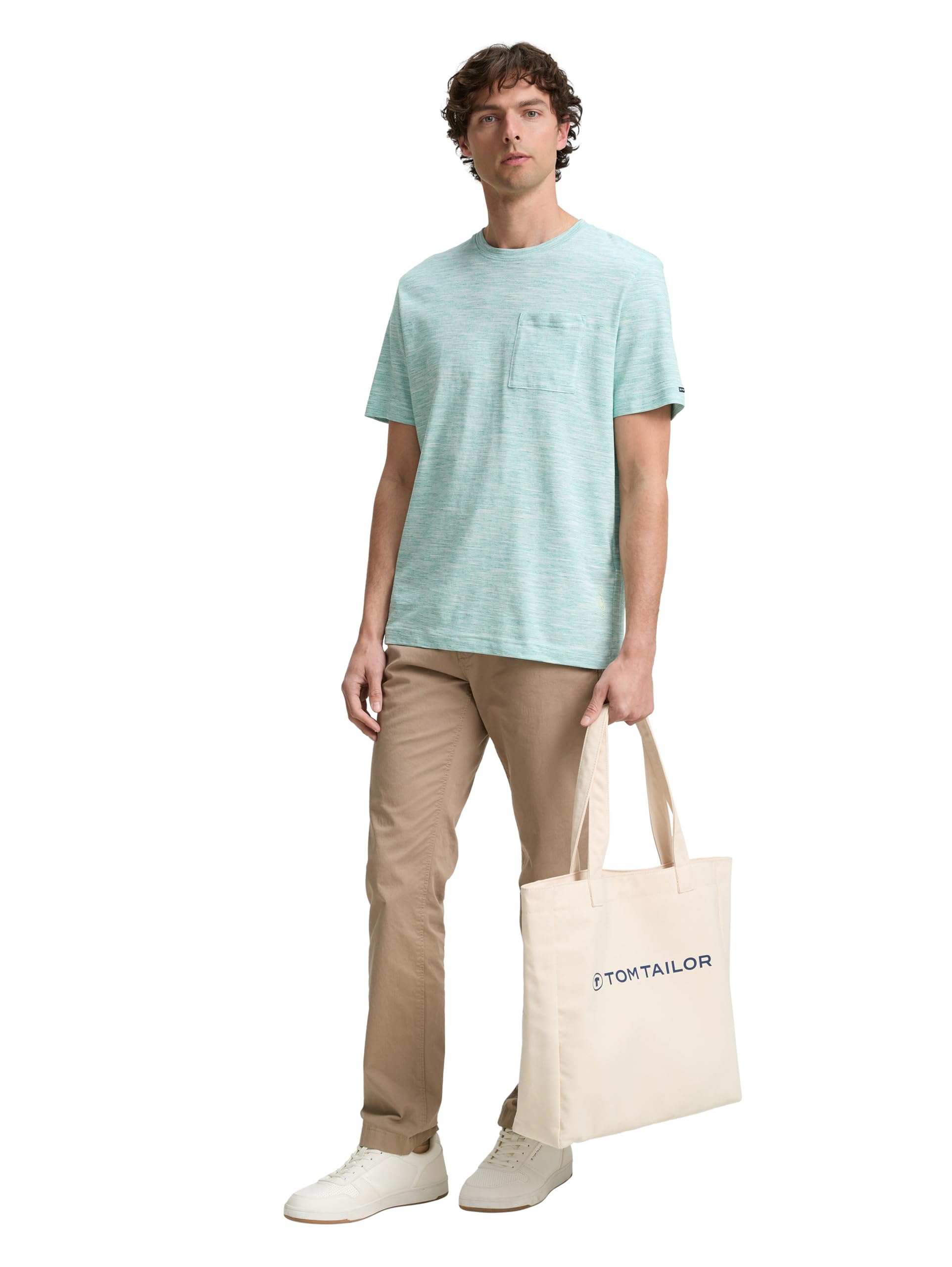 TOM TAILOR Denim Piqué Poloshirt aus Baumwolle, peach pink, XS – Ansicht 2