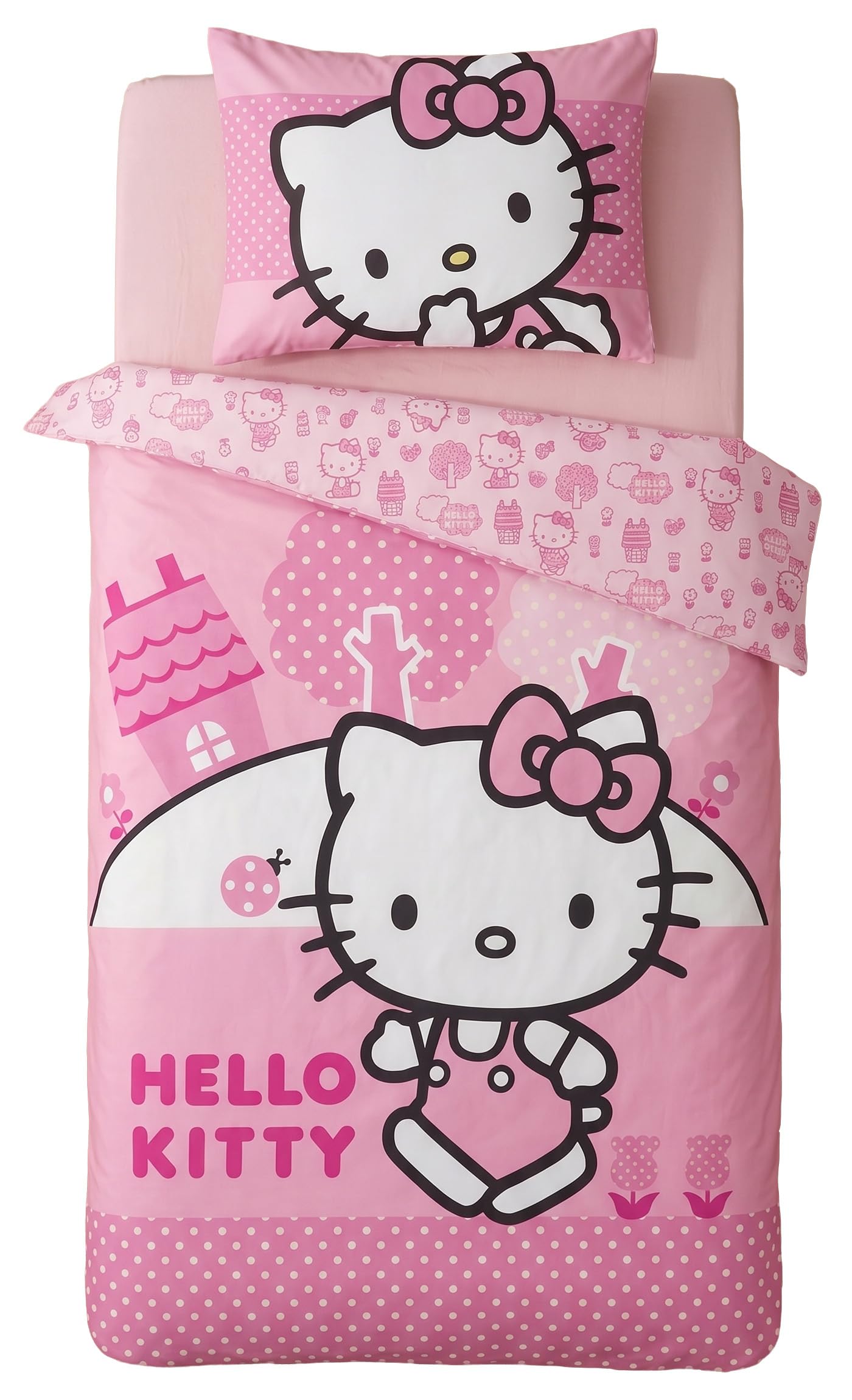 Hello Kitty Baby Duvet Cover 100x135 + Pillowcase 40x60 Cotton Pink White