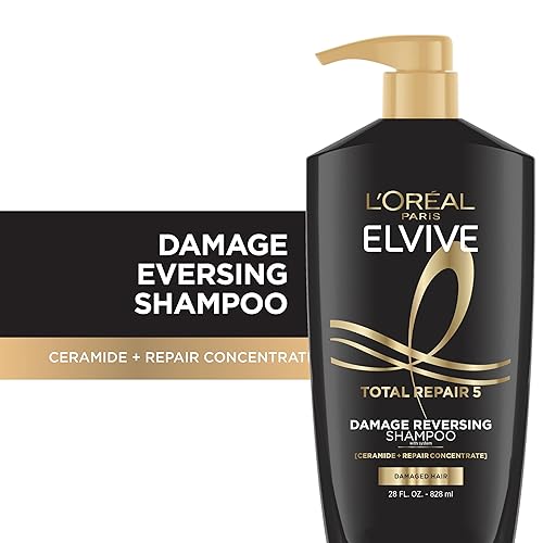 Miniatura 2 de L'Oreal Paris Elvive Total Repair 5 Champú reparador para cabello dañado con proteína y ceramida para un cabello fuerte sedoso brillante saludable