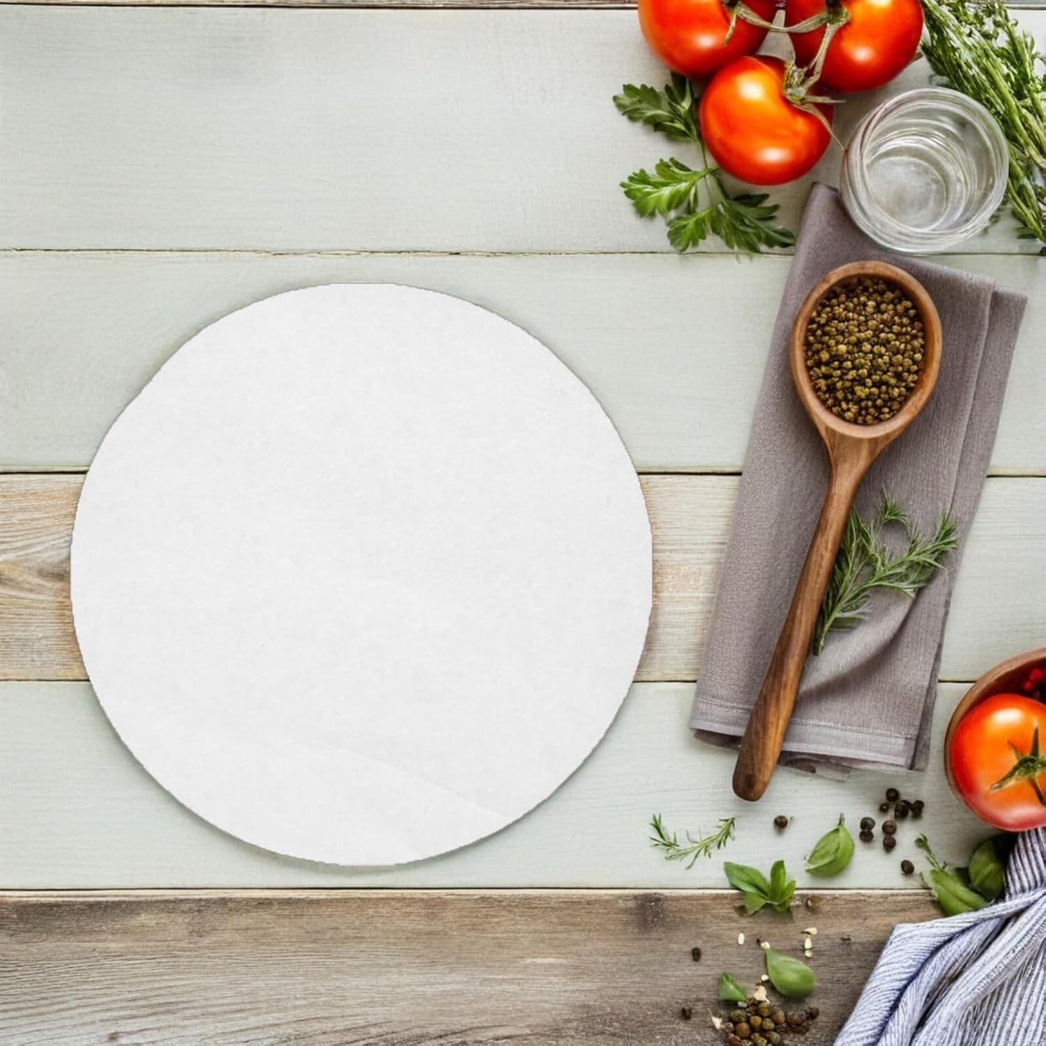 500pcs 5-inch round Non-stick Baking Parchment Paper Sheets, Greaseproof and Heat-resistant Air Fryer Liner for Oven Cooking and Barbecue Use
