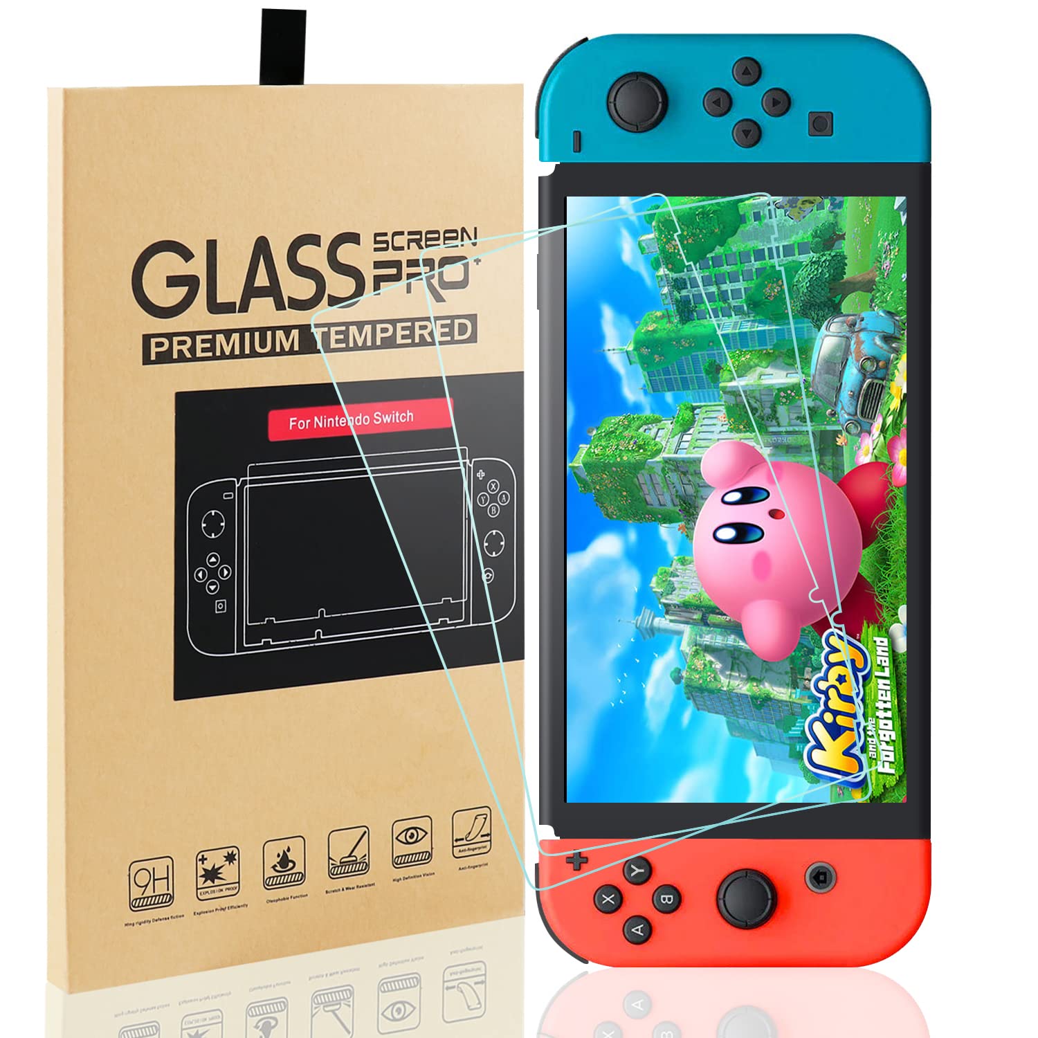 MAEXUS 2 Pcs Switch Screen Protector Tempered Glass Premium HD Clear Anti-Scratch Screen Protector for Nintendo Switch