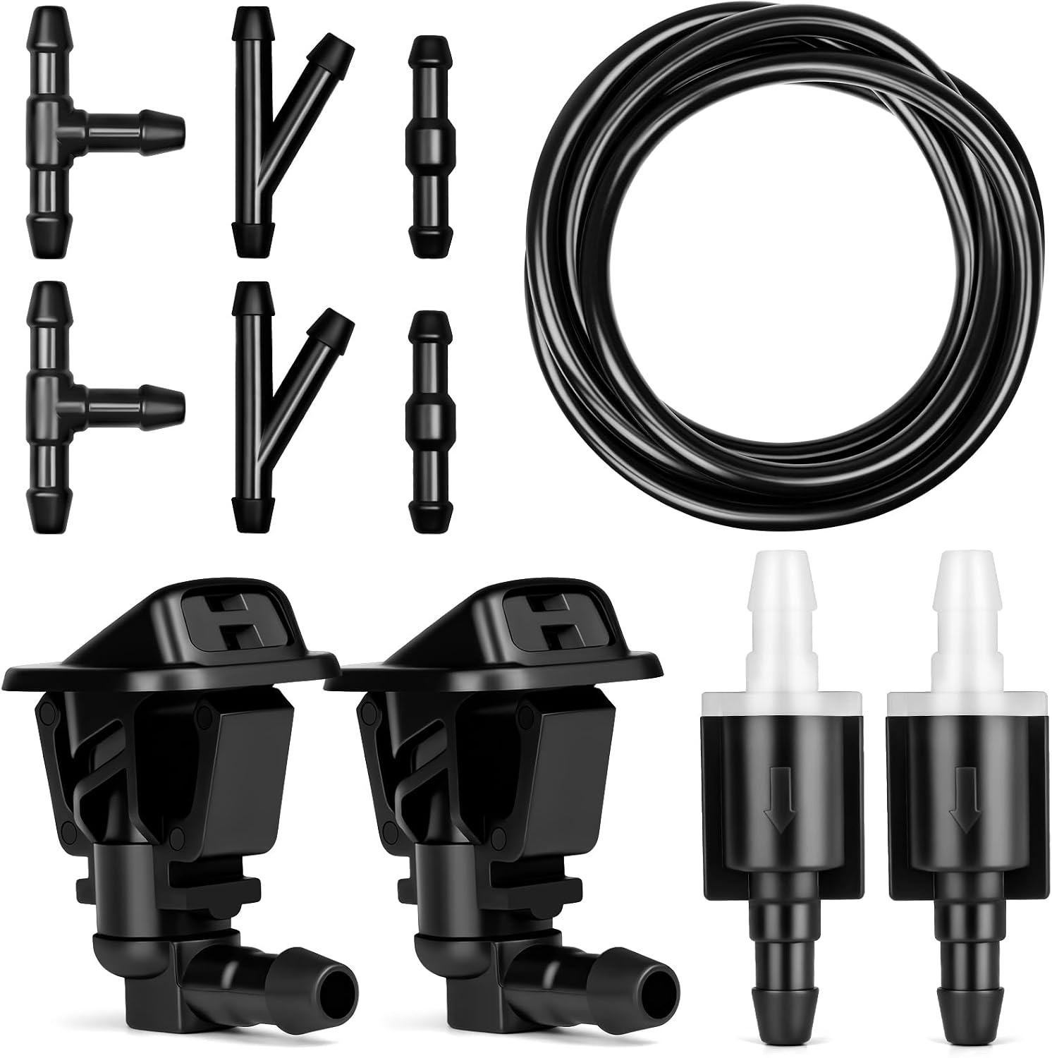 68164356 Windshield Washer Nozzles Kit - Compatible with Jeep Wrangler JK 2013-2017, JL 2018-2024, Gladiator 2019-2021 Windshield Sprayer Nozzles Kit - Replace 68164356AB