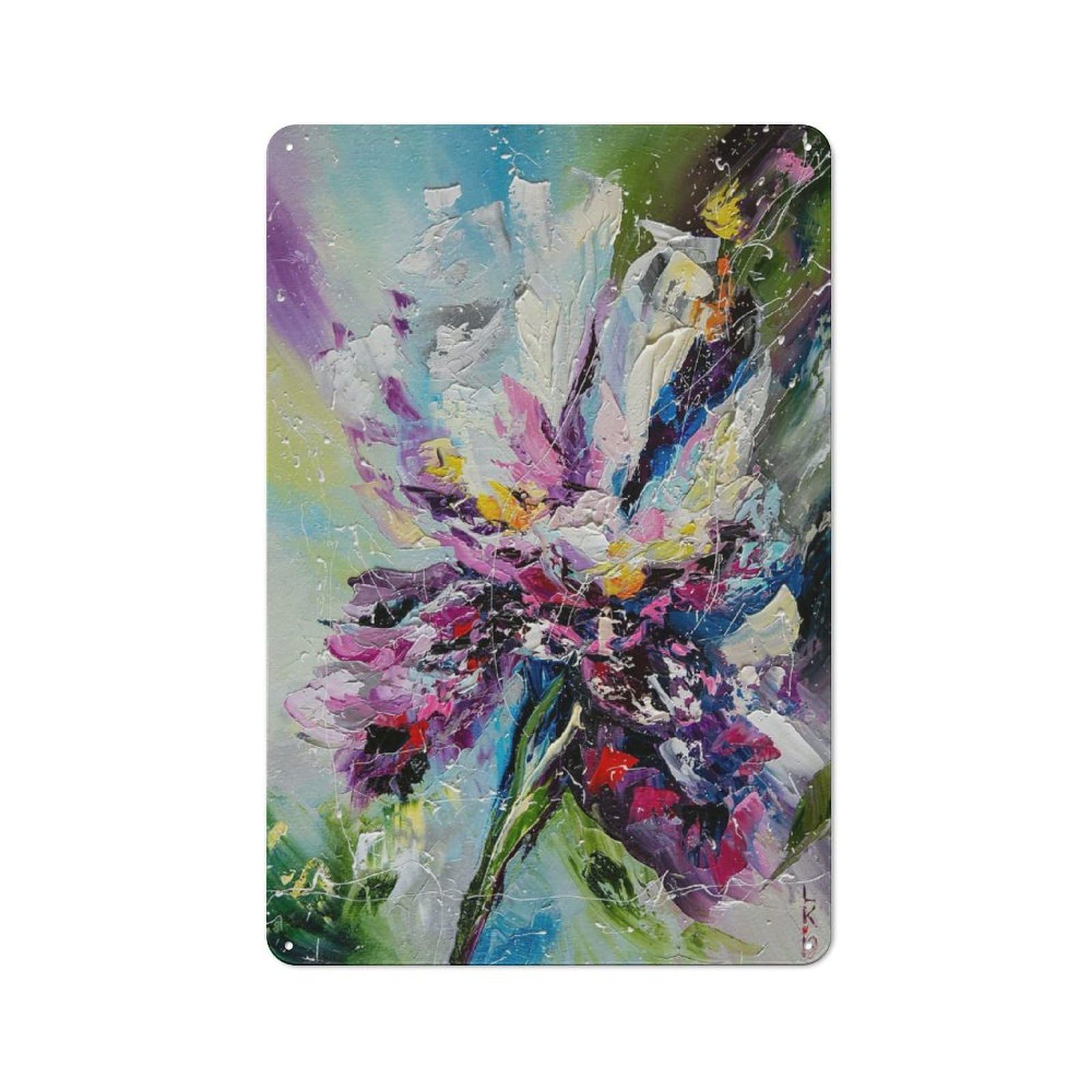 Junmoney Style-2 For Guest Room Or Hallway, Iris Flower Vintage Metal Sign 30X20cm, New-Space Wall Decor For Home Decor Collectors