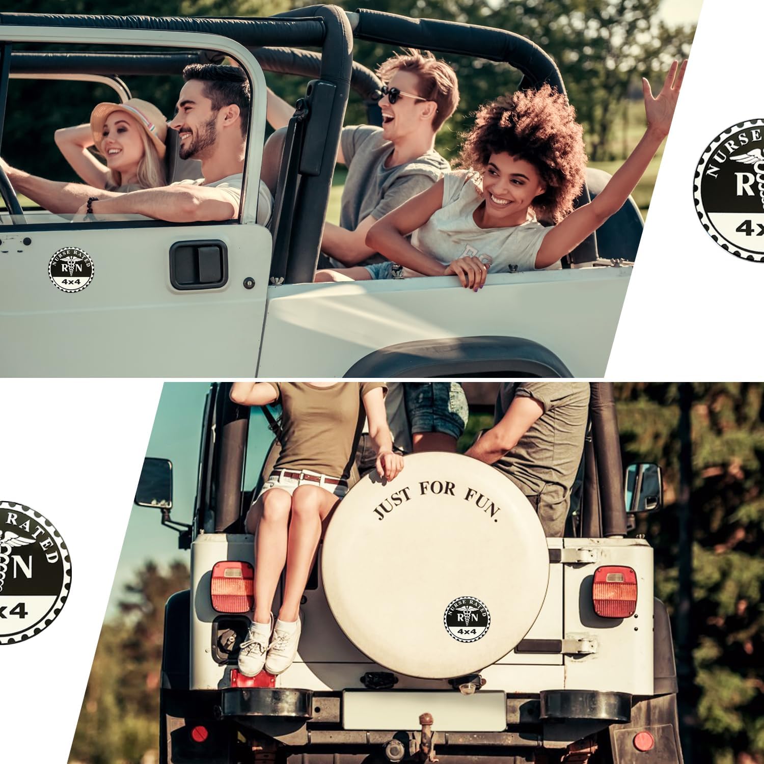 2 PCS Nurse Badge Rated Car Emblem, 4 x 4 Metal Automotive Badge, 3D Round Metal Car Badges Emblems, Car Badge Decals Stickers Compatible with Jeep Wrangler Vehicles Trucks SUV RV - Image 5