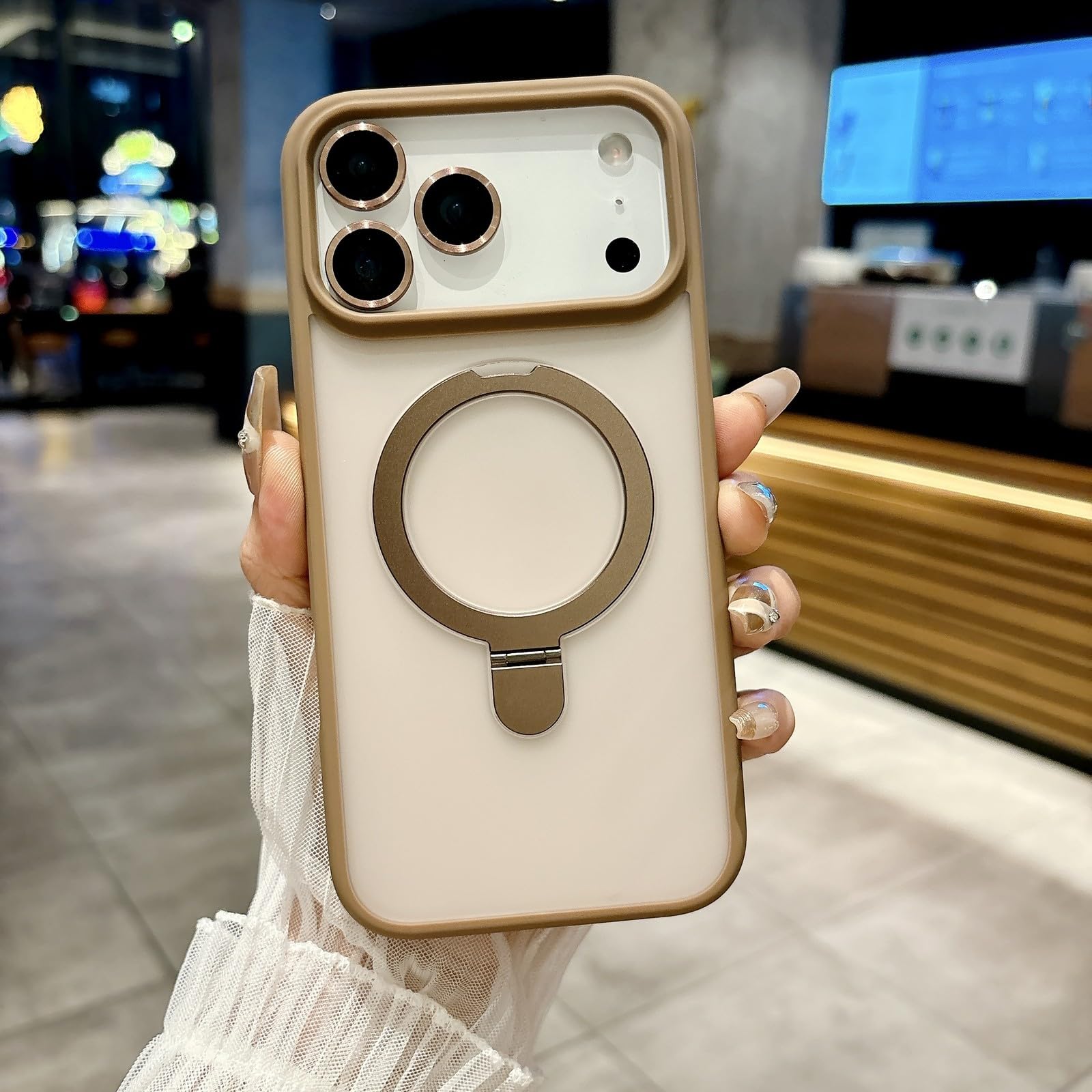 Coque iPhone 17 silicone givré rigide antichoc Desertgold - 7
