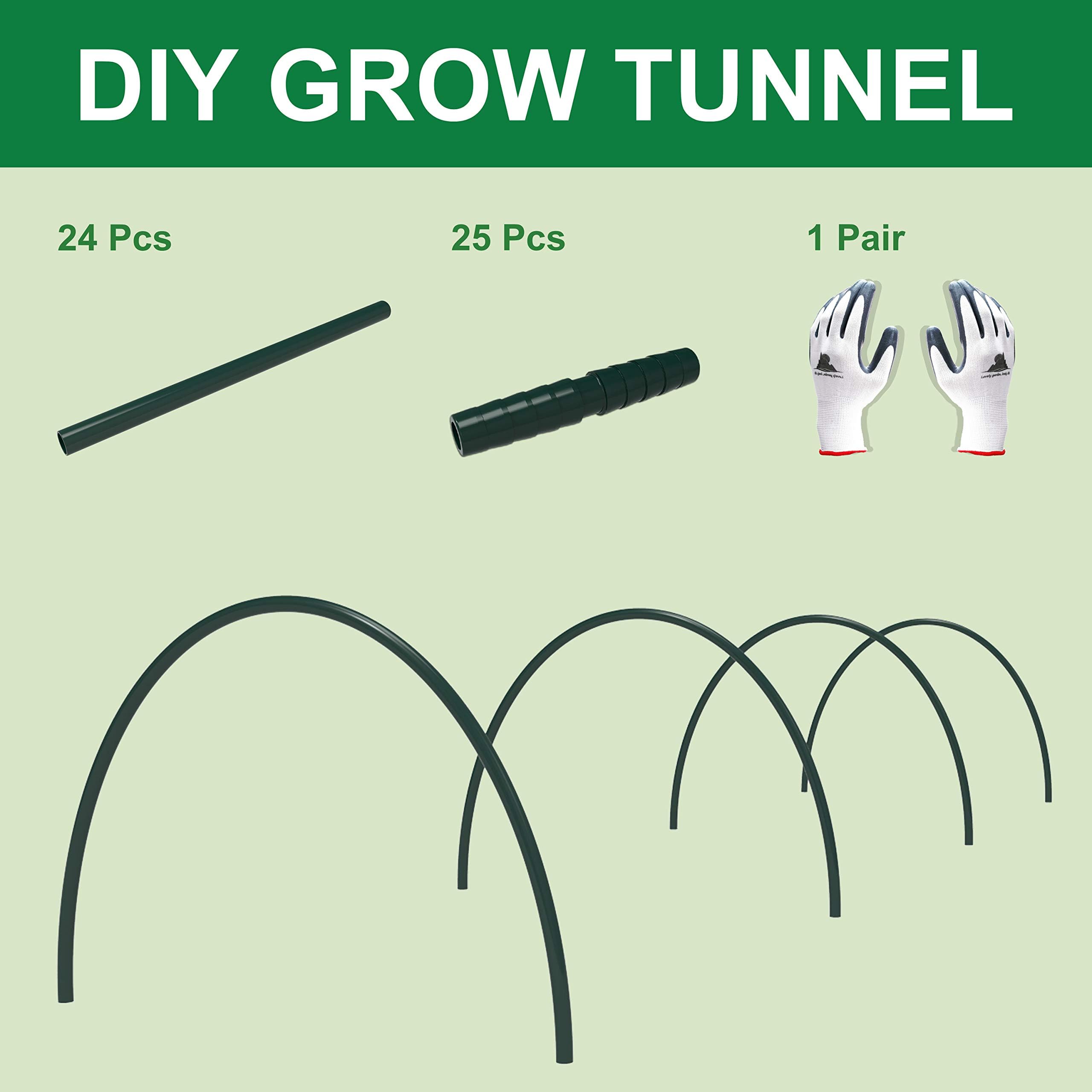 Gardzen DIY Hoops Grow Tunnel Mini Greenhouse, Support Frame