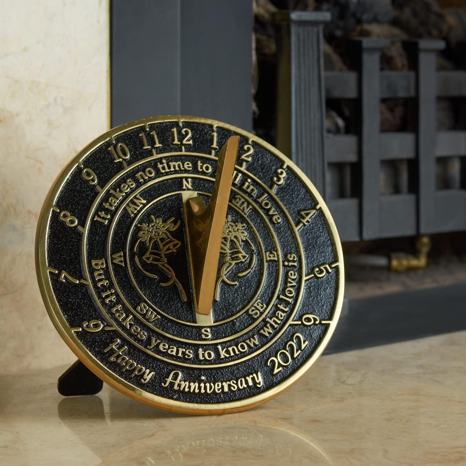 NauticalMart It Takes no Time to Fall in Love The Best Wedding This Unique Sundial Idea is A Great Present for Him, for Her Or for A Couple to Celebrate (Custom Text)