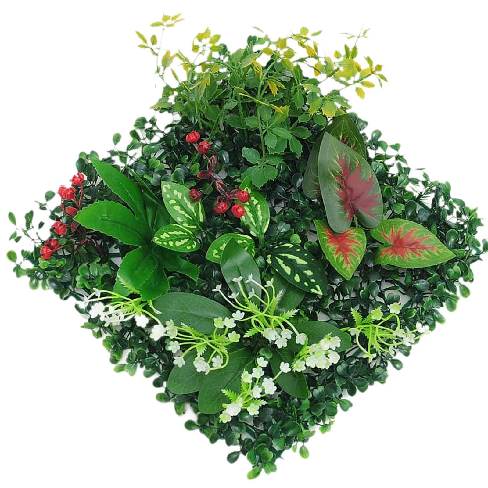 CALANDIS™ 9.8x9.8inch Simulation Grass Greenery Wall Panel Decor for Terrace, Bathroom Style F | Floral Dacor | Home Dacor-image-44