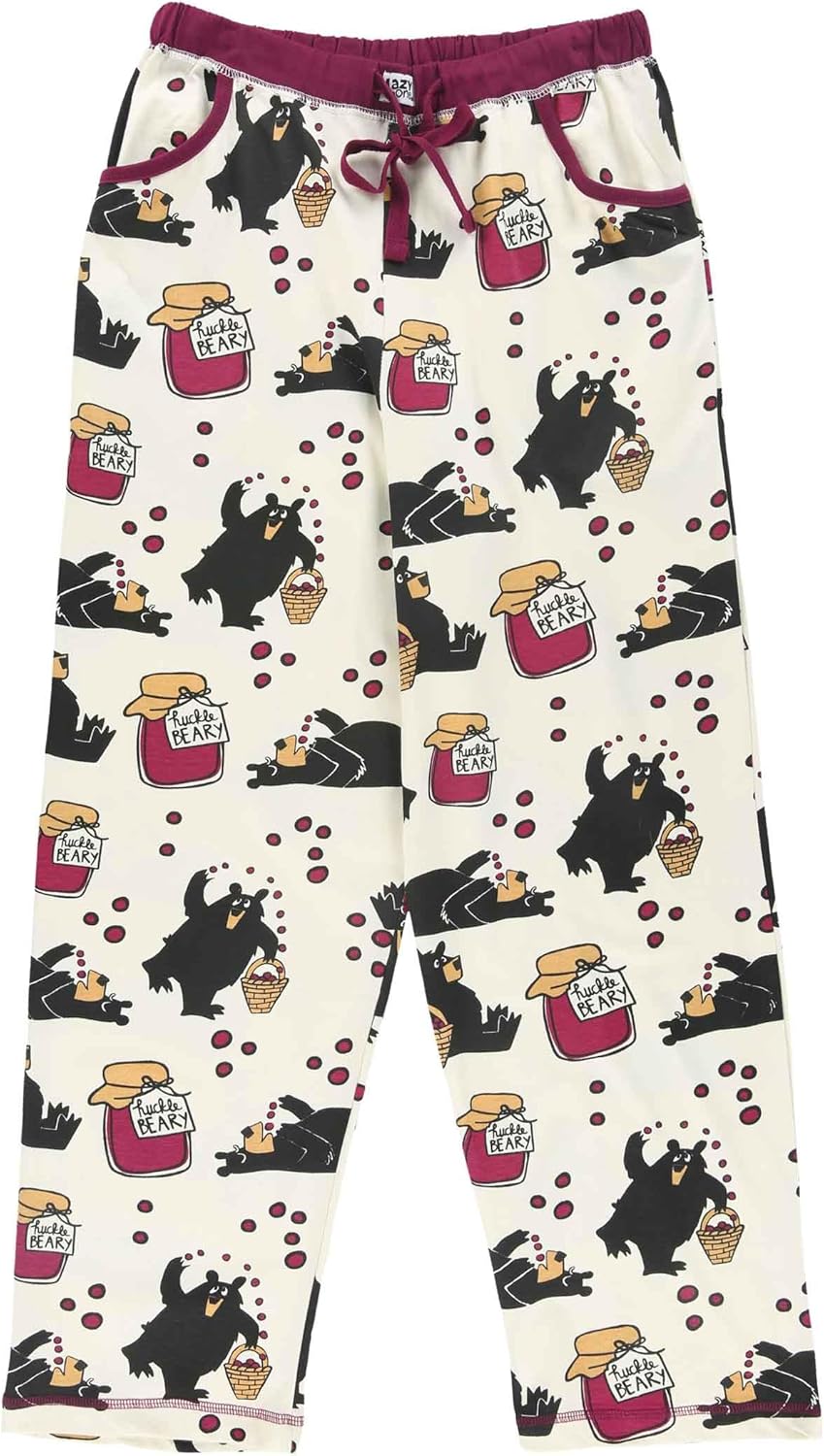 Lazy One Pajamas for Women, Cute Garden and Bear Pajama Pants and Top Separates - Image 4