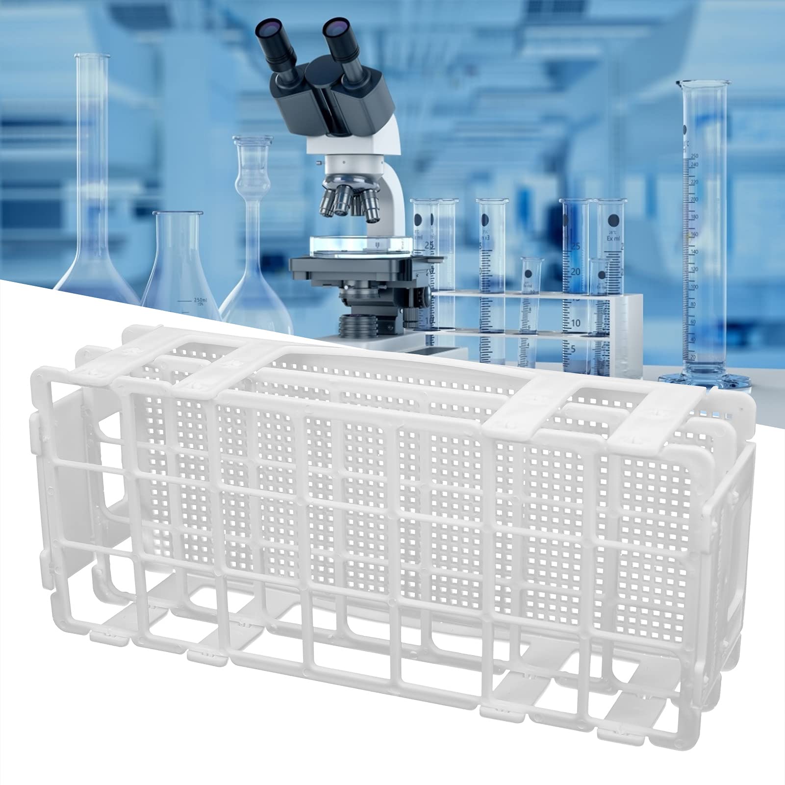 Gradilla para Tubos de Ensayo 30 mm x 21 Orificios Plástico Desmontable Laboratorio