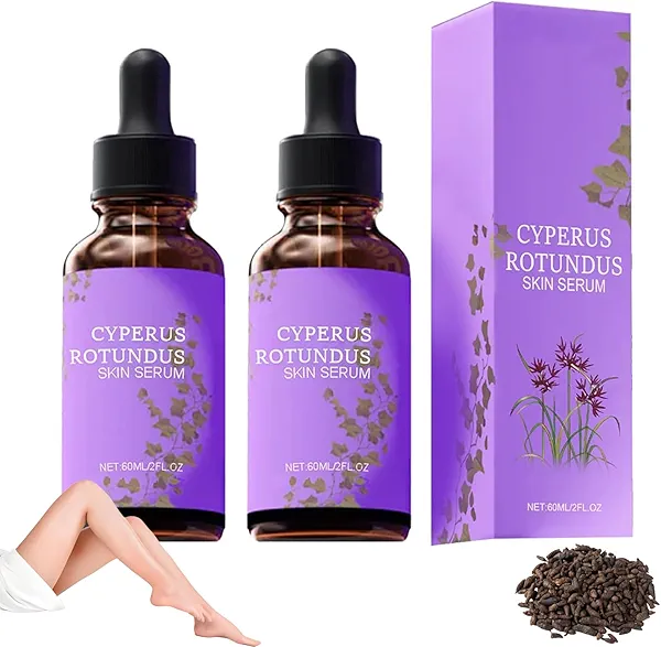 iekufes Cyperus Rotundus Skin Serum, Cyperus Rotundus Oil for Hair Removal, Balances Skin Tone, Moisturizes & Soothes, Suitable for All Skin Types( 60 Ml / 2 Floz*2PCS)