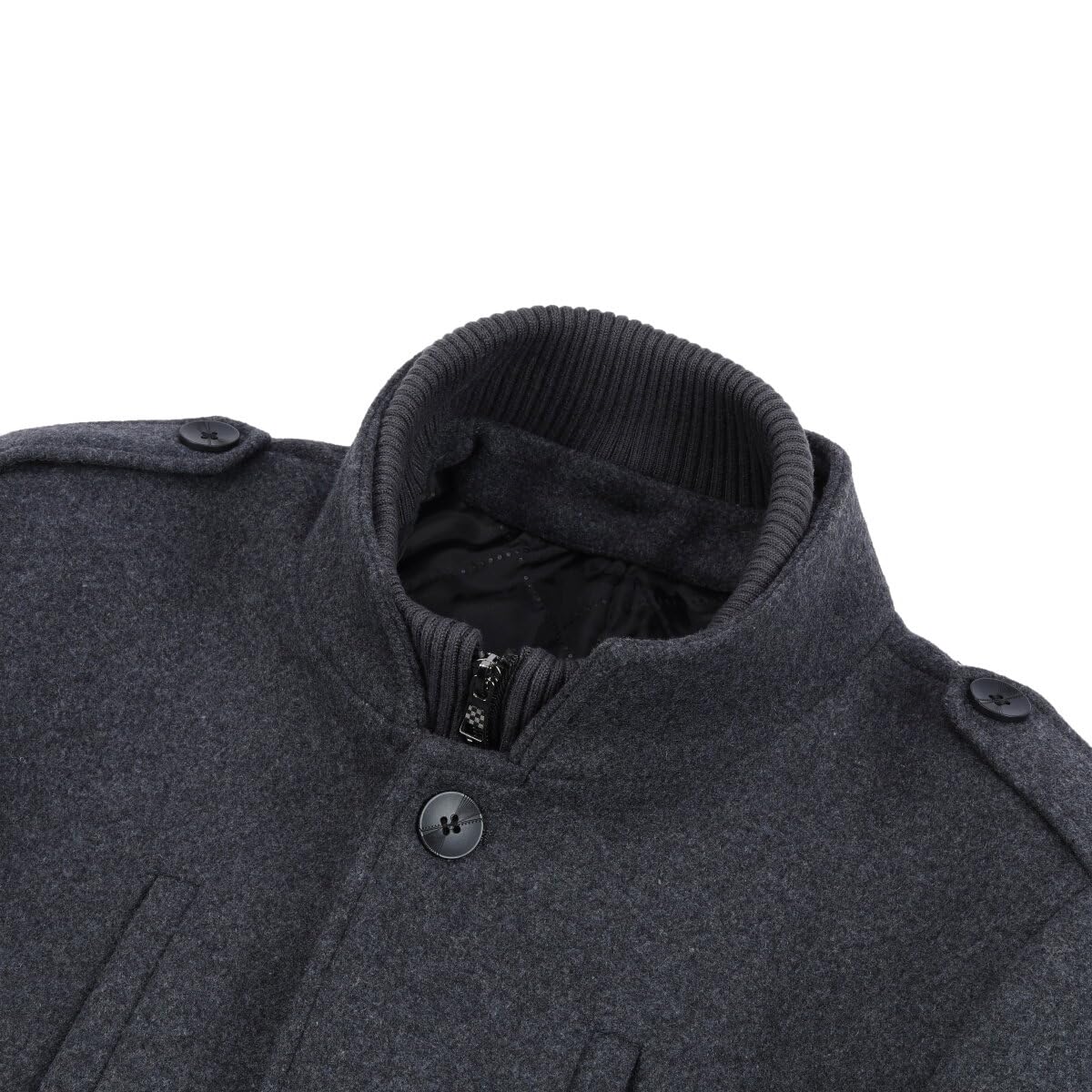 Allthemen Cappotto Invernale da Uomo in Lana con Collo Alto Coat Corto Foderata Spesso Caldo Casual