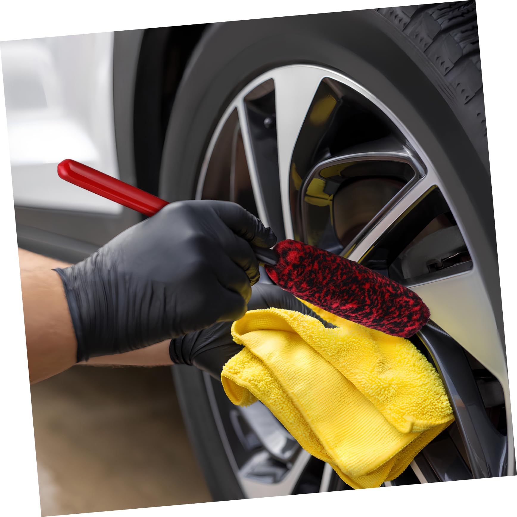ULTECHNOVO 9piezas Cepillos De Limpieza para Llantas Cabeza Flexible Herramientas De Detalle para Automóviles y Motos Cepillos para Ruedas Car Wash Brushes