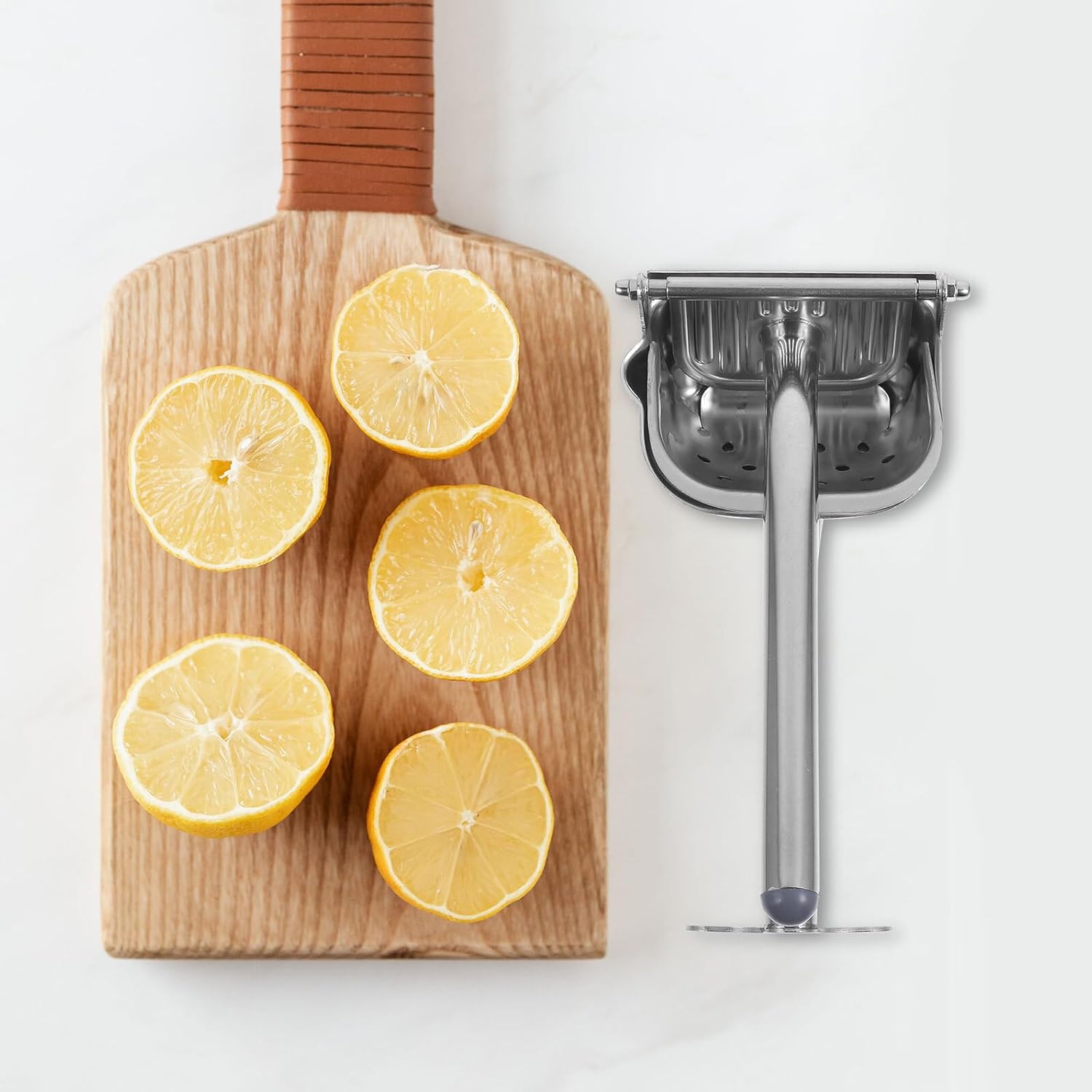 Mobestech Stainless Steel Manual Citrus Juicer Portable Hand Press Squeezer for Lemon Orange Grapefruit Lightweight Fruit Juice Extractor Kitchen Tool