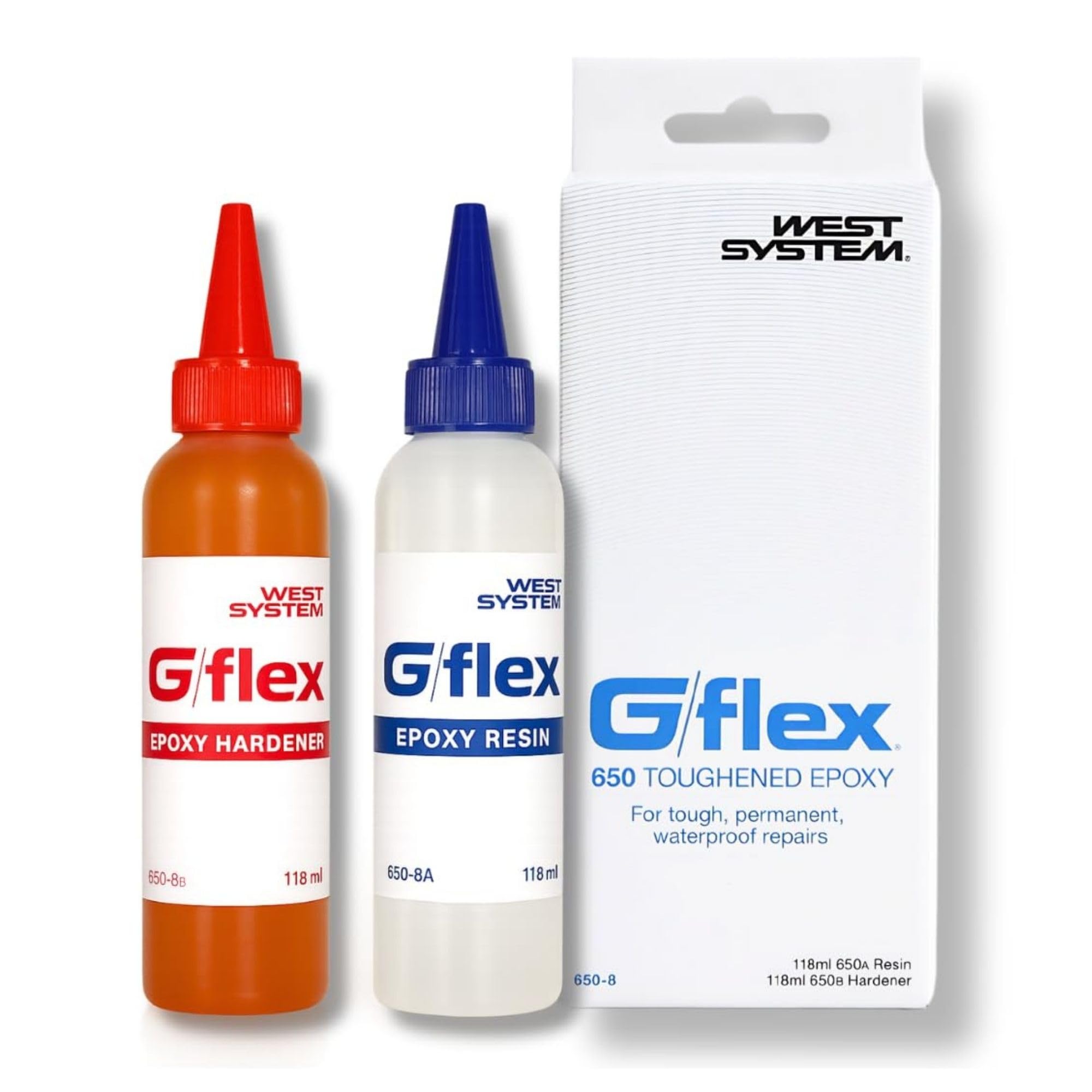WEST SYSTEM G/flex 650-8 Colle Époxy Bi-composant pour Plastique, Métal, Bois - Résine Epoxy pour Plastique Ultra-résistante Adhésif similaire Marine DIY - Pack de Colle Époxy