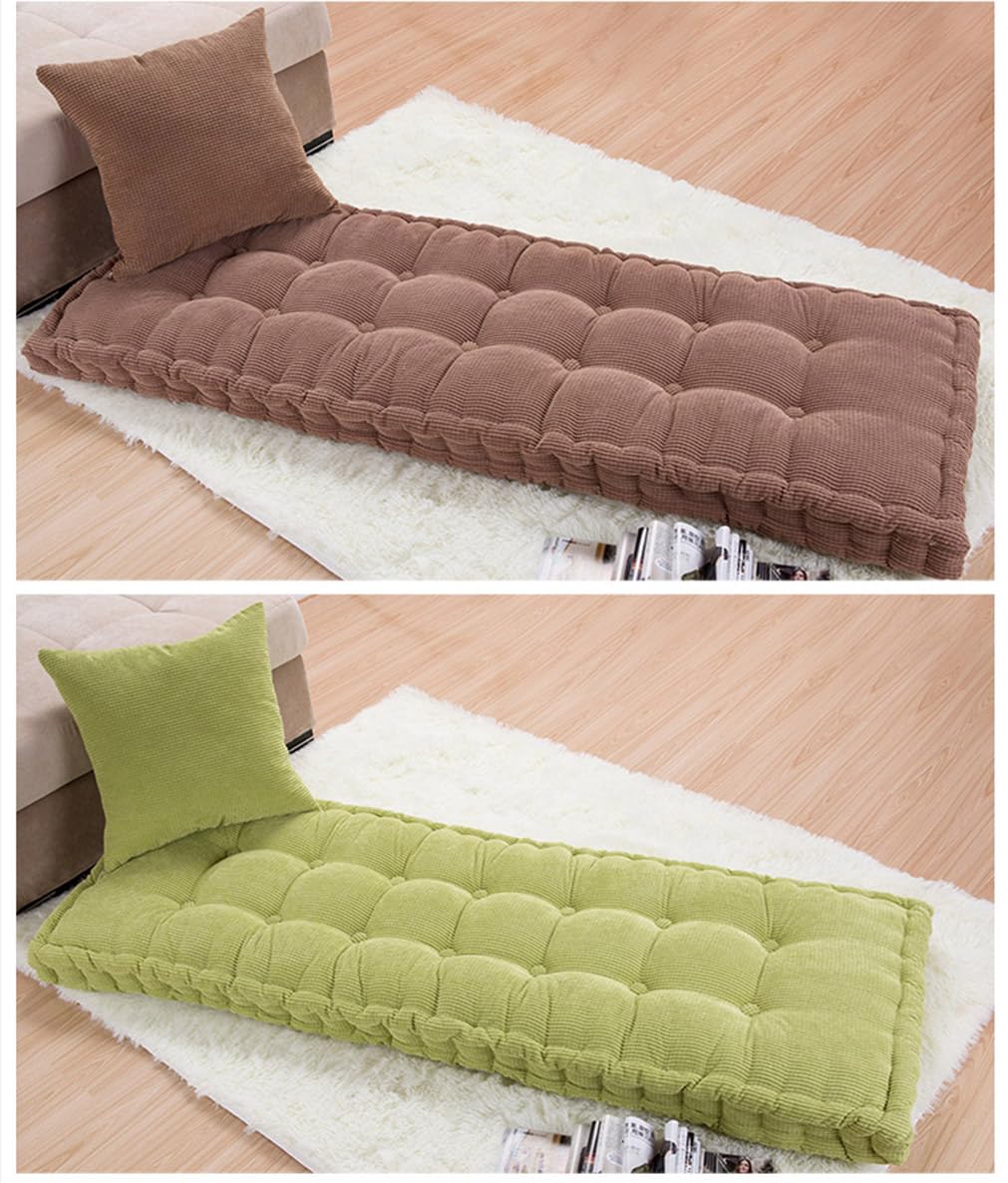 Cuscino in velluto spesso per panchina a 2/3 posti, 8 cm, per casa, pavimento, terrazza, altalena, sedia a dondolo, 110 x 30 cm, giallo decorazione per esterni