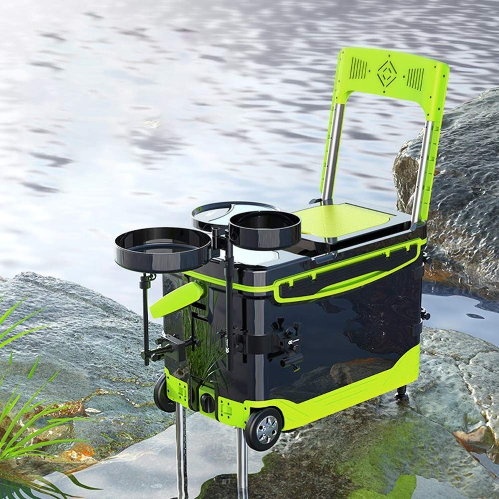 Amazon.co.jp: 釣り ボックス ボックス付ホイール多機能屋外グリーン