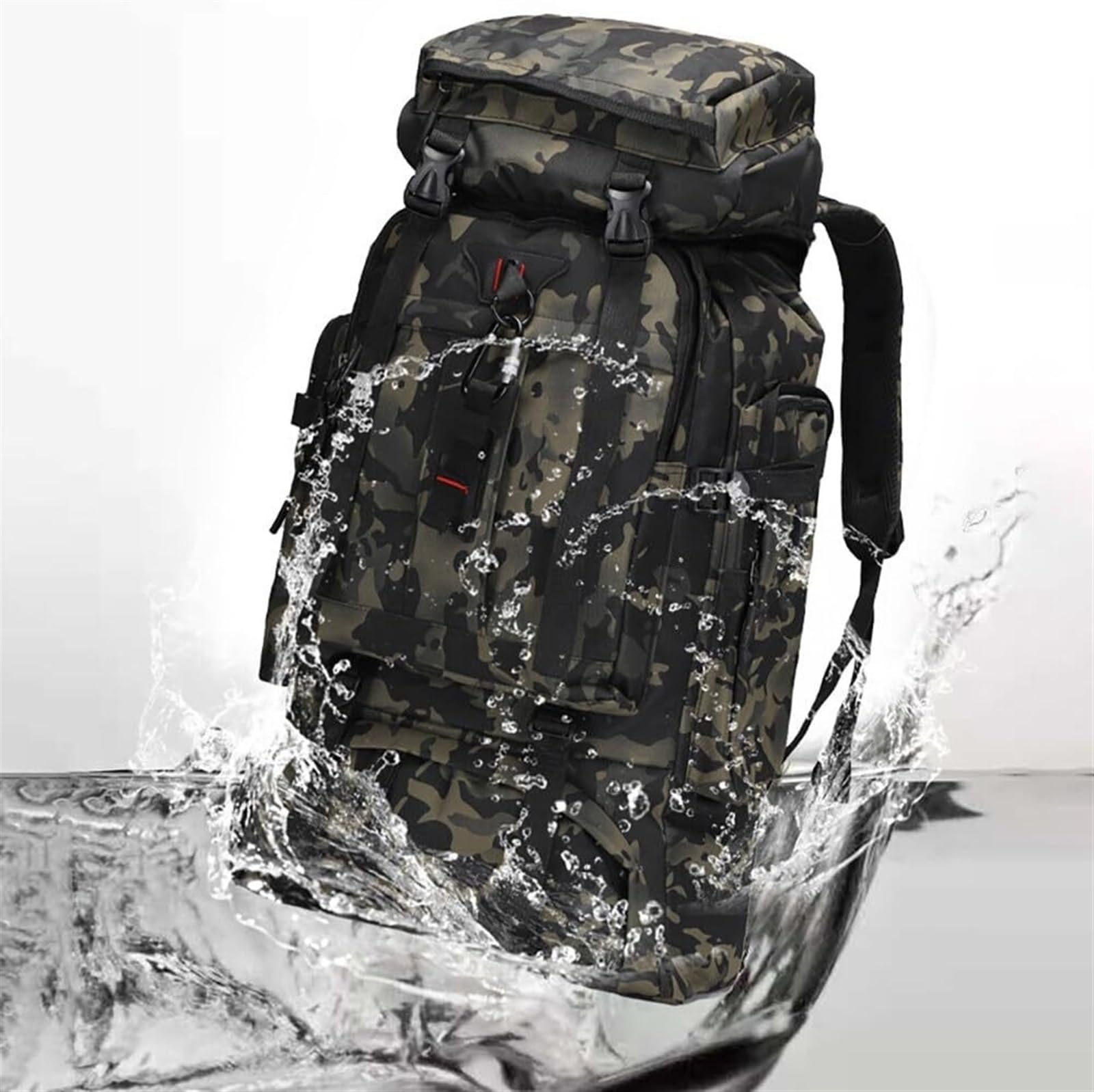 Zaino da Viaggio Sportivo Zaino da Trekking 70L Borsa A Tracolla per Arrampicata Campeggio Allenamento All'aperto Sport per Alpinismo Arrampicata(Black)