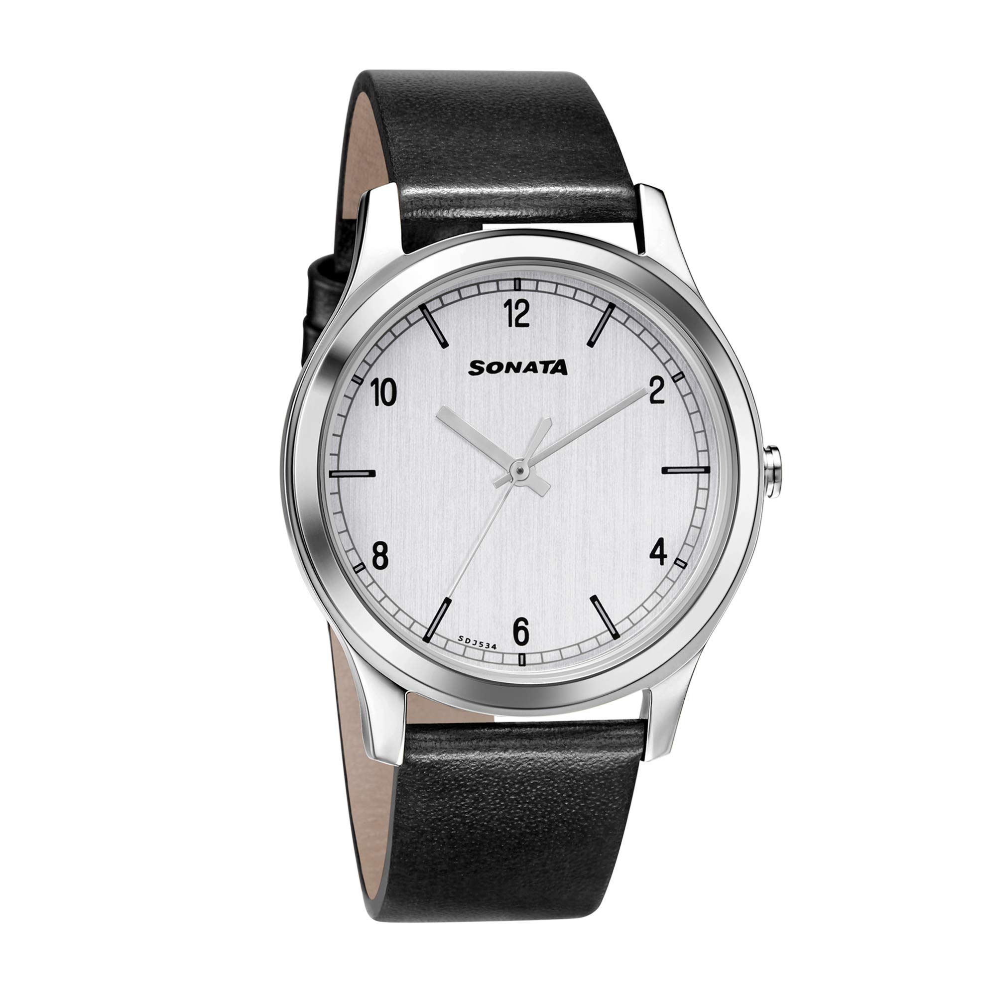 Sonata Quartz Analog Silver Dial Leather Strap Watch for Men-NS7135SL01 (B08R3VYTFG) Amazon Price History, Amazon Price Tracker