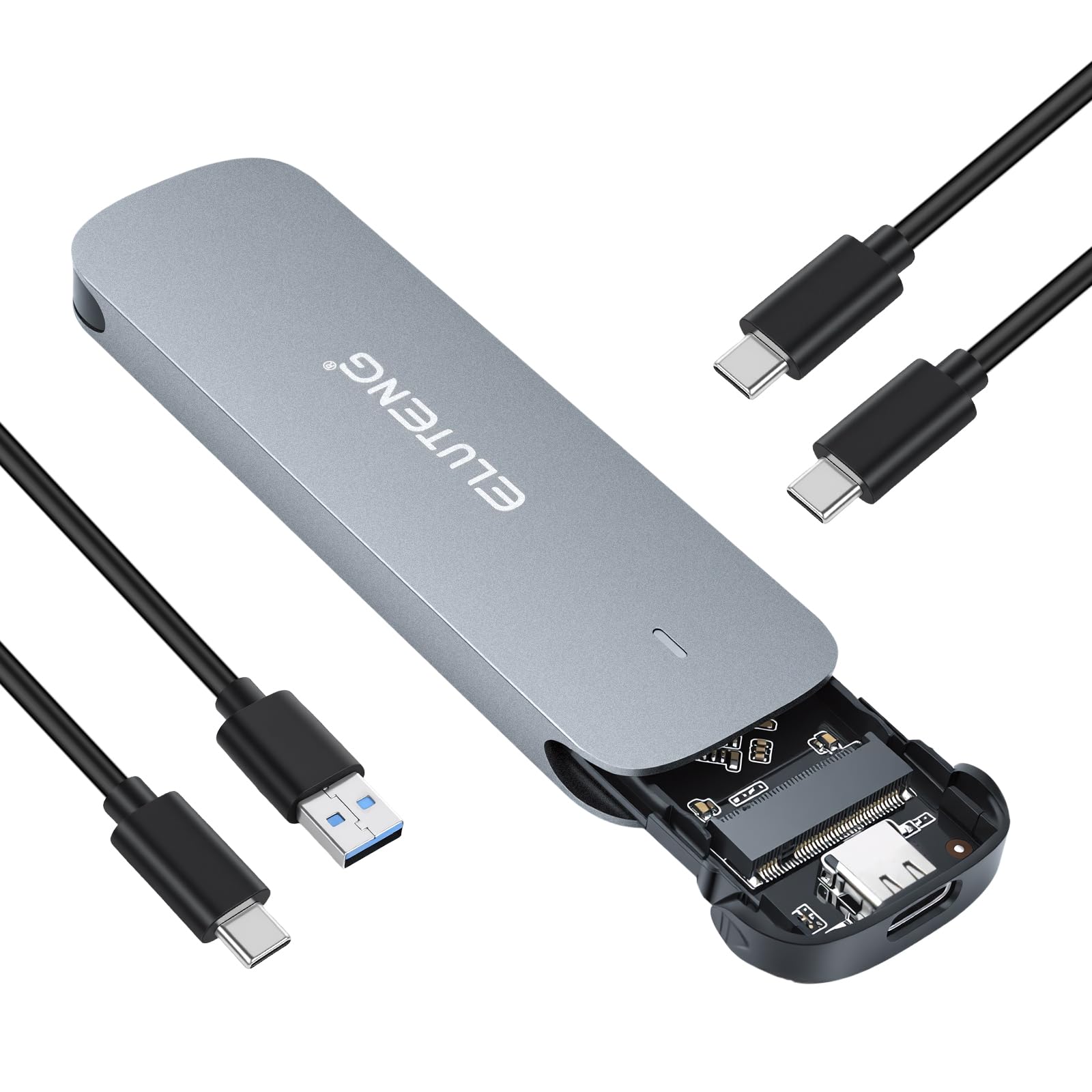 ELUTENG M.2 NVMe SATA SSD obudowa, USB 3.2 Gen 2 10 Gbps zewnętrzny adapter