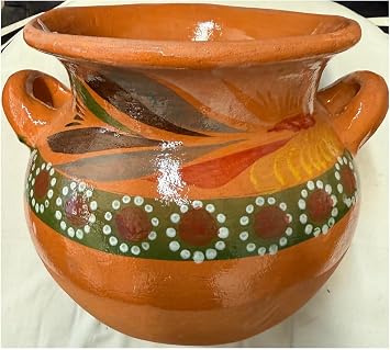 Authentic Large Mexican Barro Olla Jarro De Tonala Bola Grande Mexicana Jarrito Para Frijol Frijoles Sopas Boiling Beans Chilis Soup Clay Pot