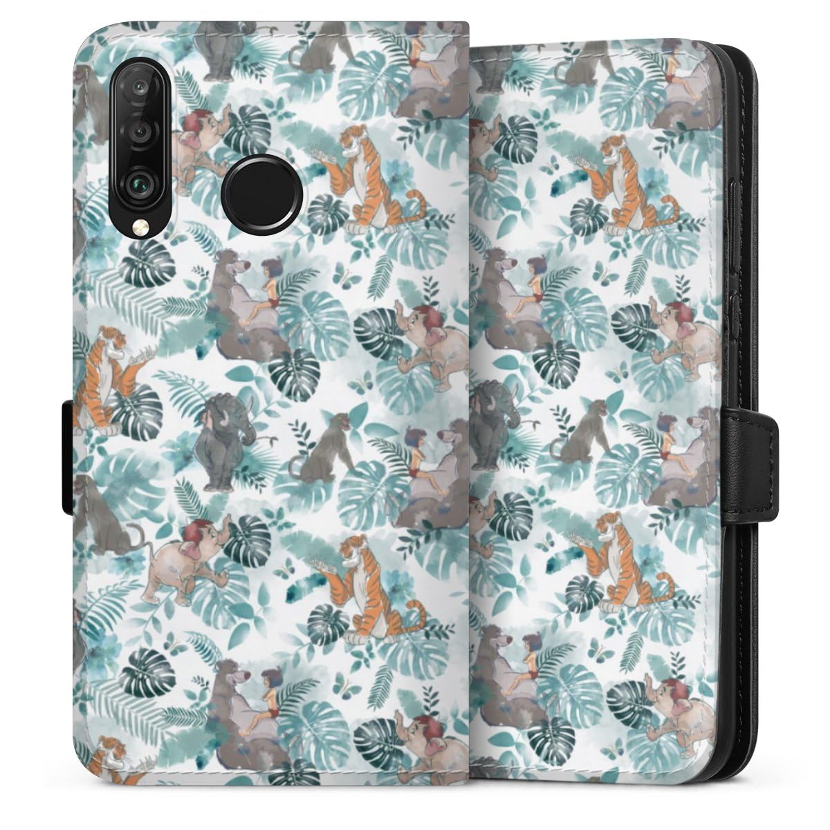 DeinDesign Etui Compatible avec Huawei P30 Lite Etui Folio Etui magnetique Produit sous Licence Officielle Livre de la Jungle Baloo
