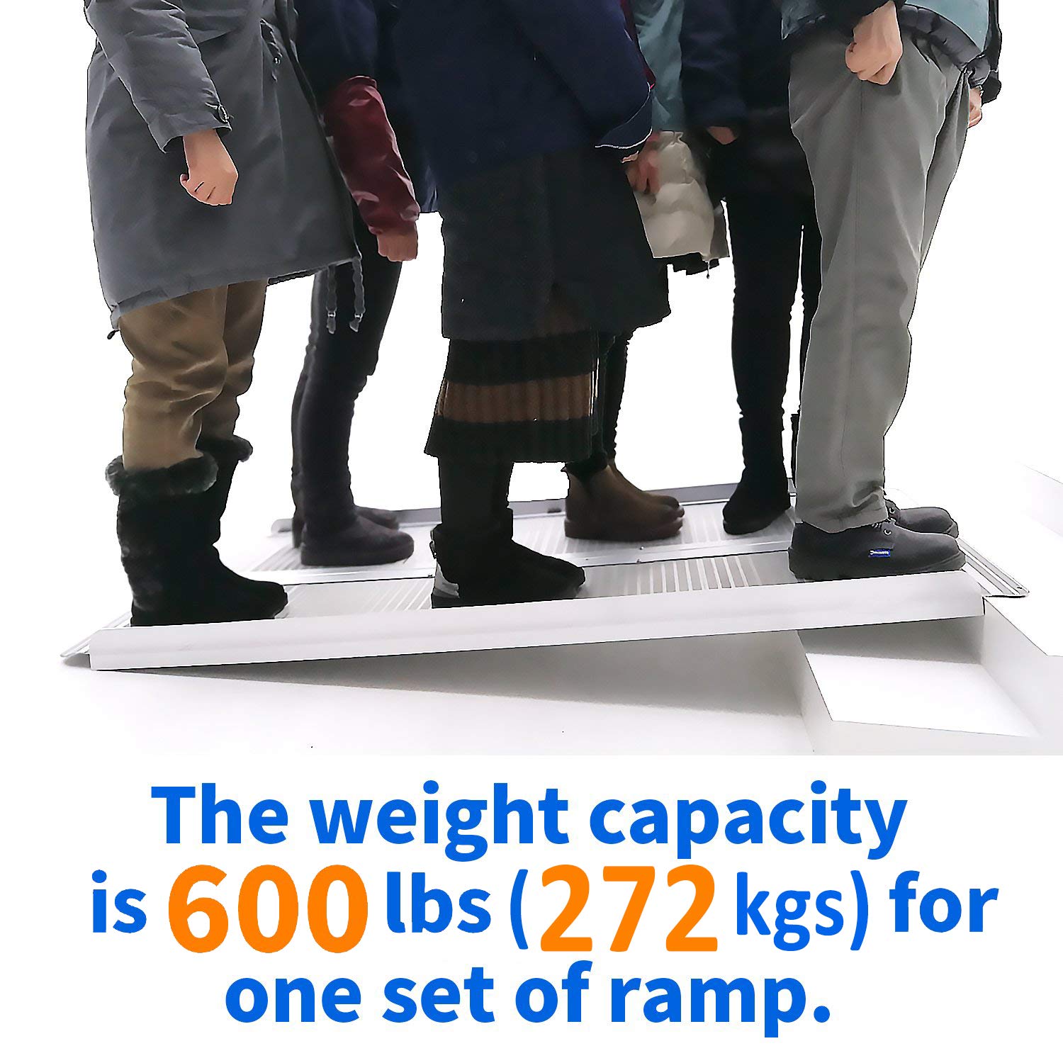 Rampa dla wózków inwalidzkich, szyna aluminiowa z marginesem, składana, rampa progowa, do 272 kg, 182,8 x 70,1 x 4,5 cm (MR607M-6)