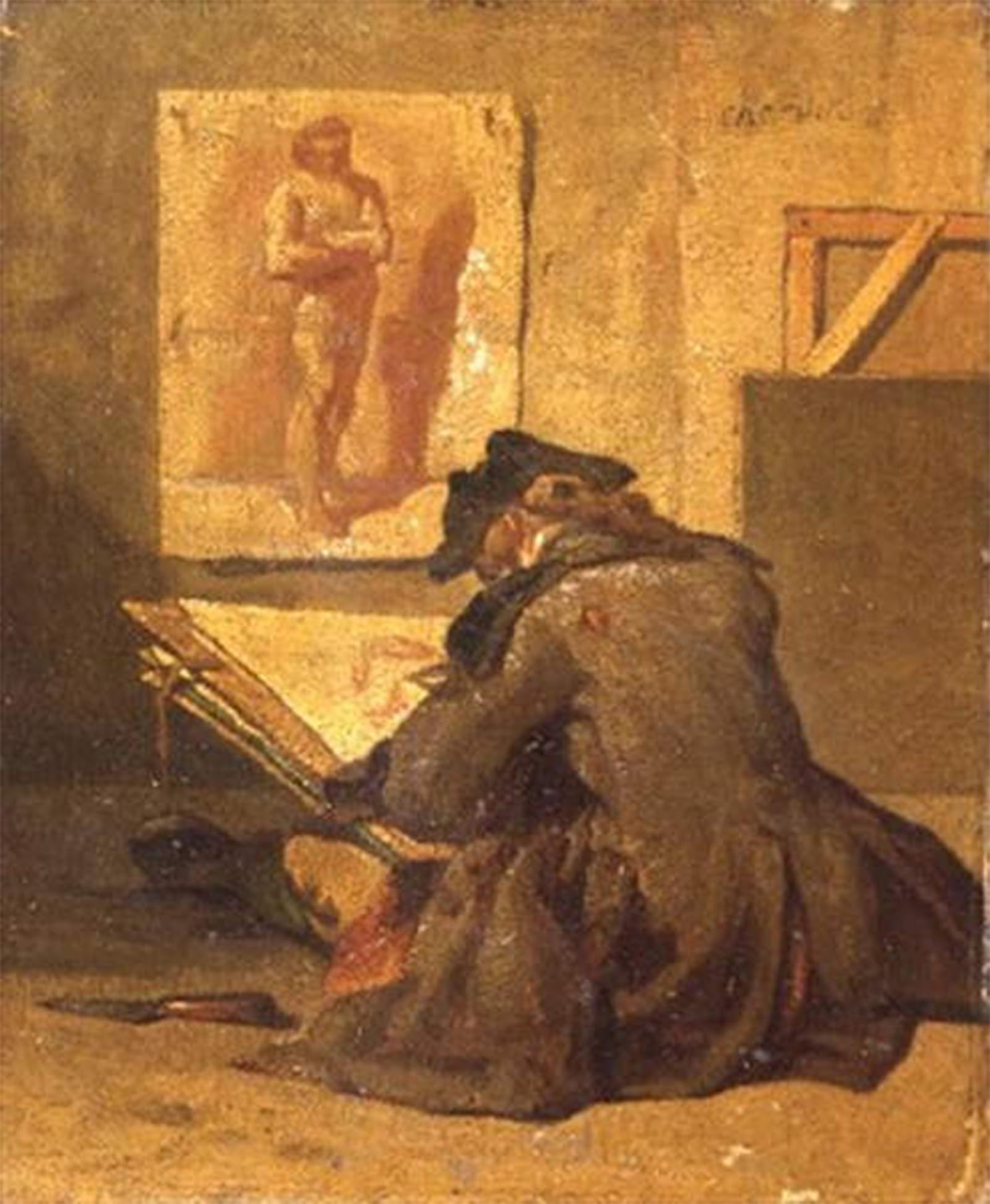 POSTERIIk Famous Animal Posters Vintage Picture Young Draughtsman Copying an Academy Study by Jean Baptiste Simeon Chardin Modern Wall Decor for Home Decor 60x90cm