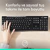 Logitech K270 Wireless Keyboard, Keypad, Liquid Spill Resistant, 10 m Usage Distance, Turkish Q Keyboard, Black