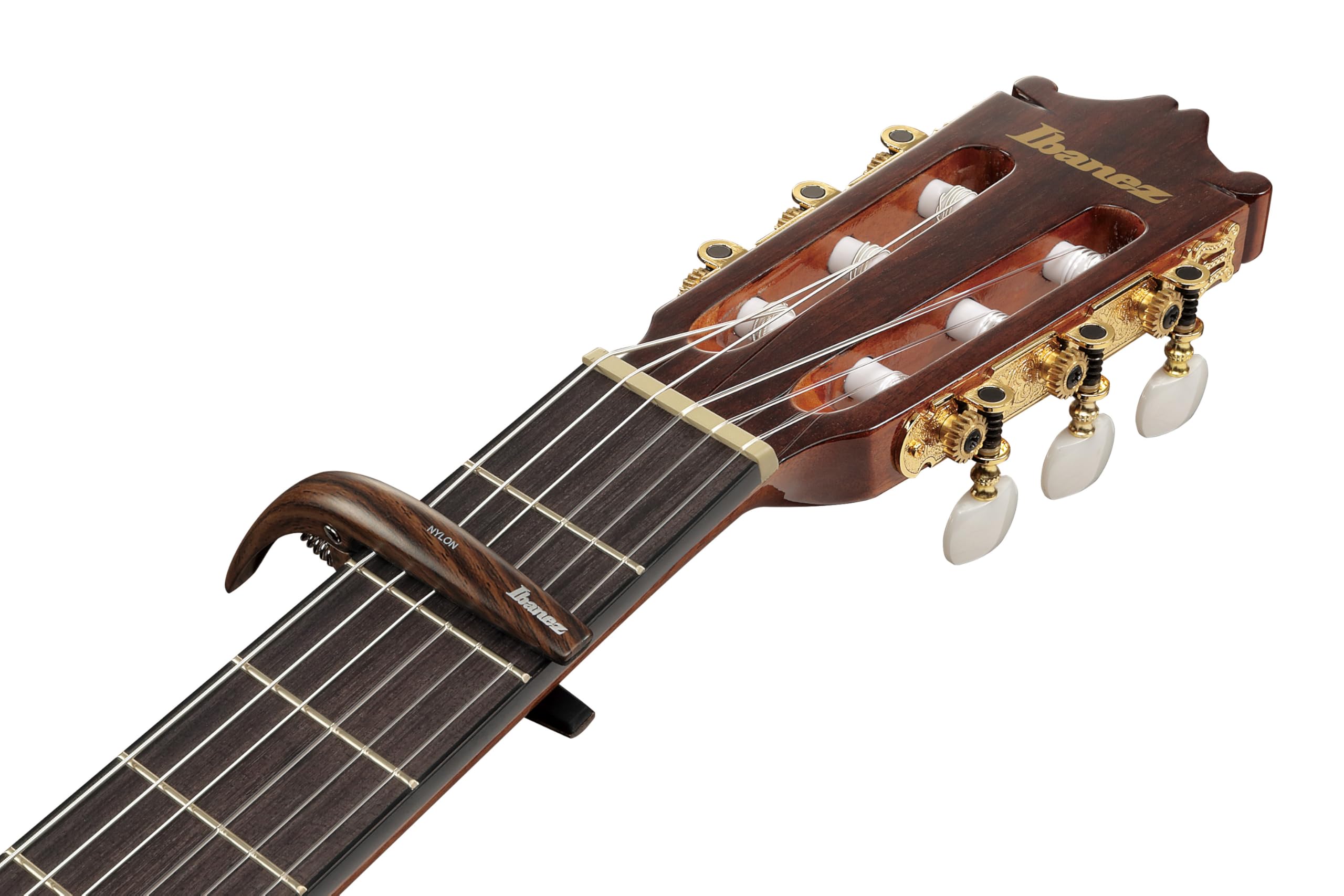 Ibanez ICGC10W Guitar Capo - For Acoustic, Electric and Classical guitar - Single-handed operation - Wood effect.