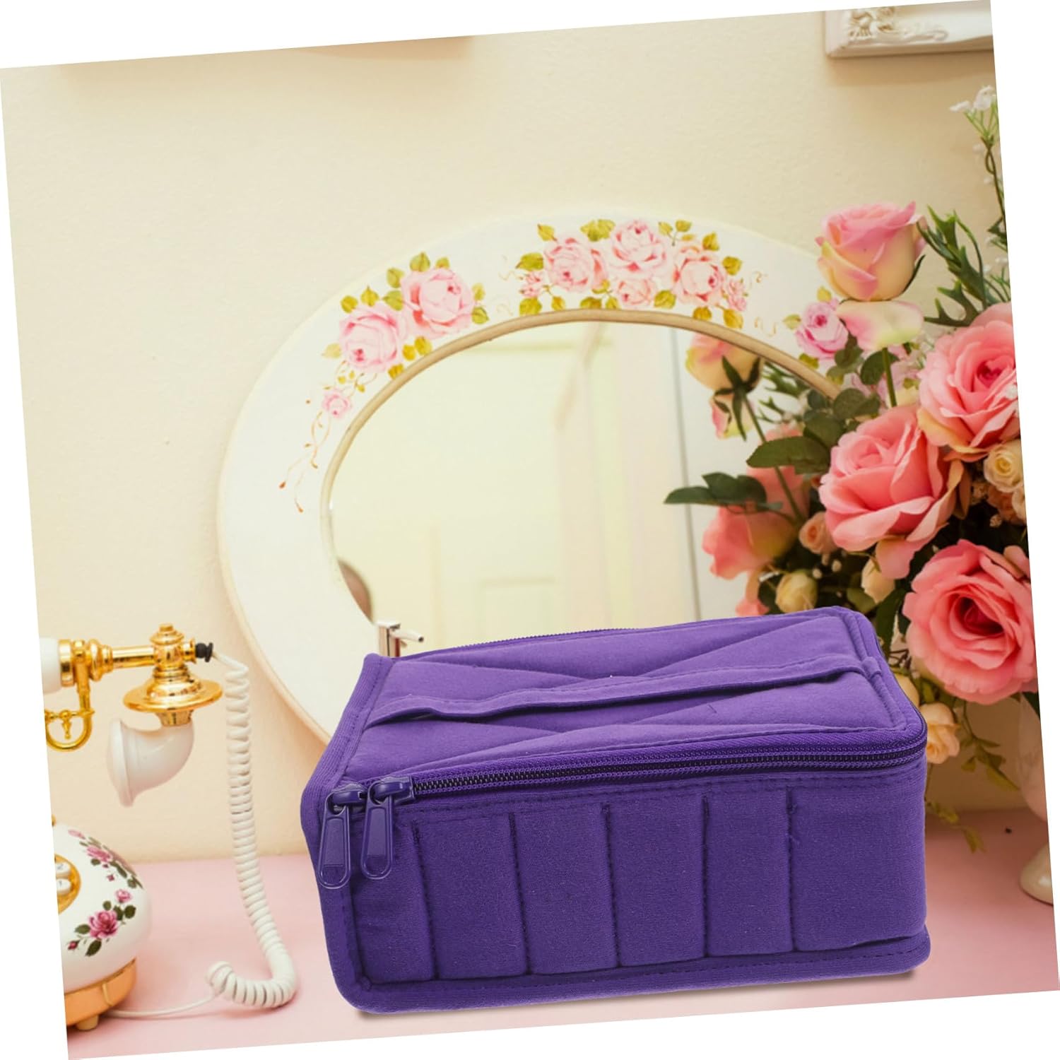 Didiseaon 30-grid Essential Oil Carrying Bag Organizer Essential Oil Case Storage Holder for Travel Random Color