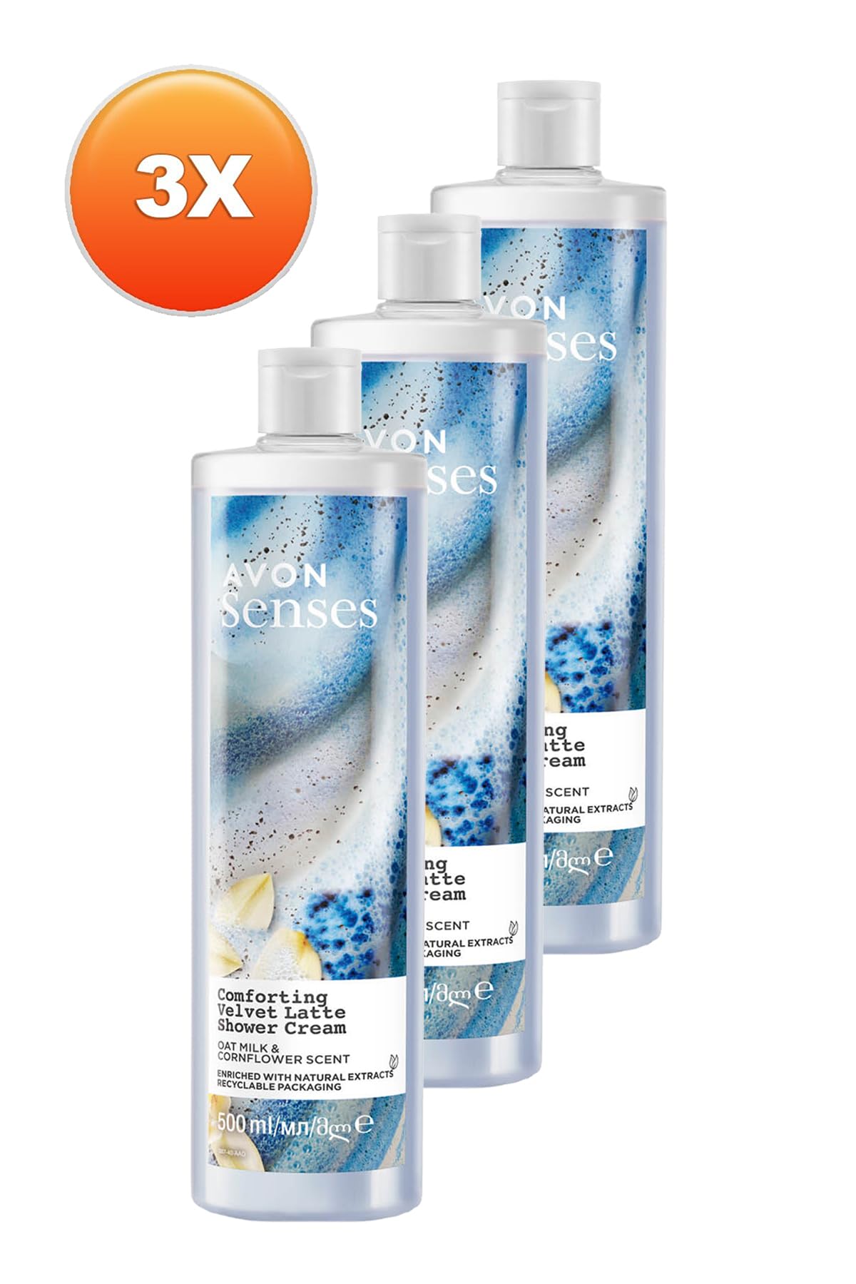 Avon Senses Rahatlatıcı Yulaf Sütü ve Peygamber Çiçeği Duş Kremi 500 Ml. Üçlü Set