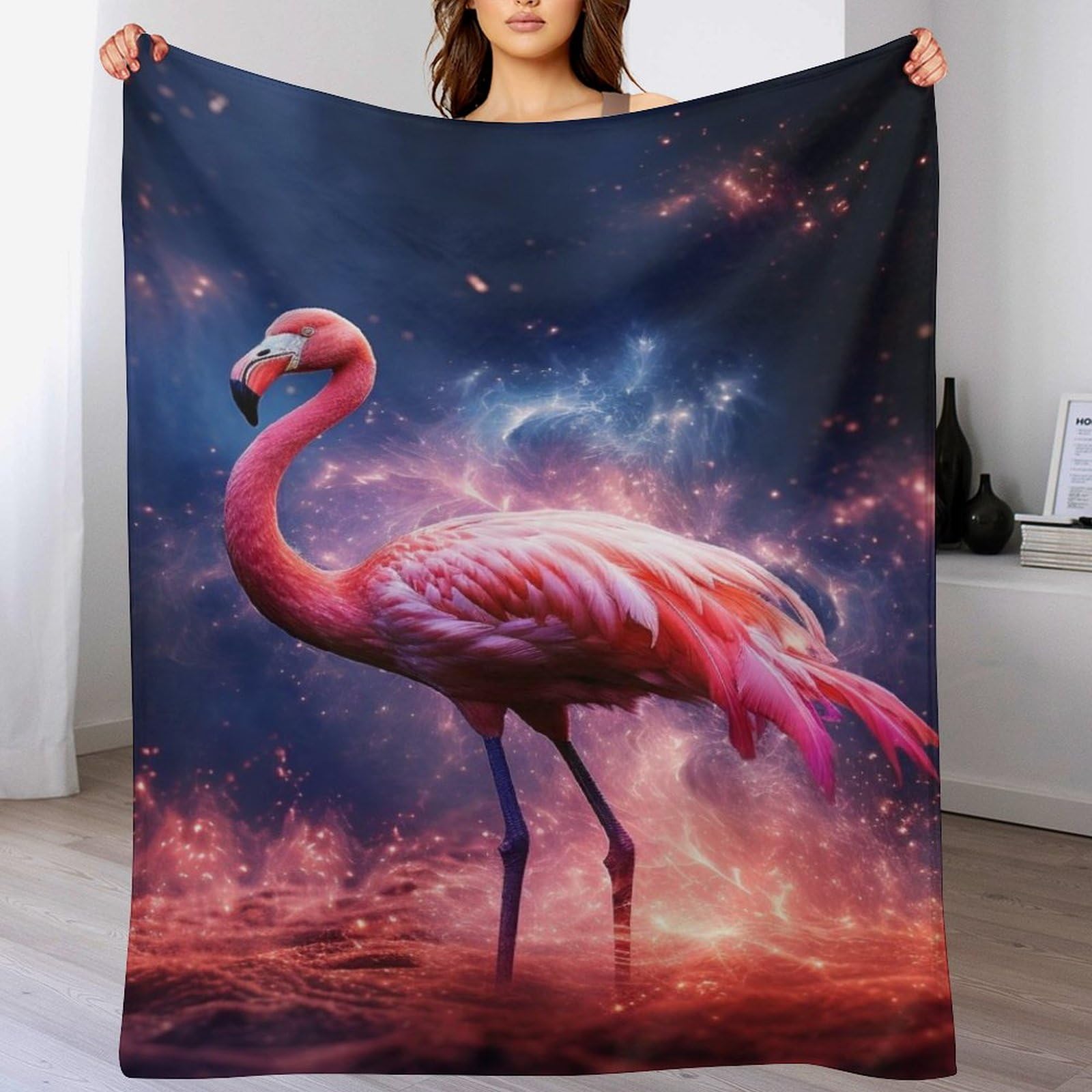 Couverture flanelle flamant rose anti-pli pour lit toujours impeccable