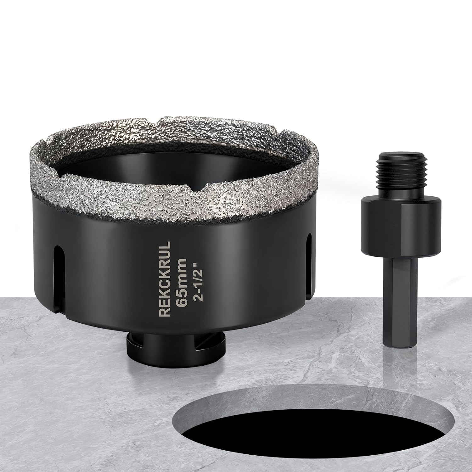 14PCS Diamond Core Drill Bits Set with Core Extractor Tool – Hole Saw Kit 6/6/8/20/25/35/50/75/100mm + 20mm Finger Bit + 50mm Chamfer Bit + Hex/SDS Adapters for Tile, Ceramic, Marble, Granite