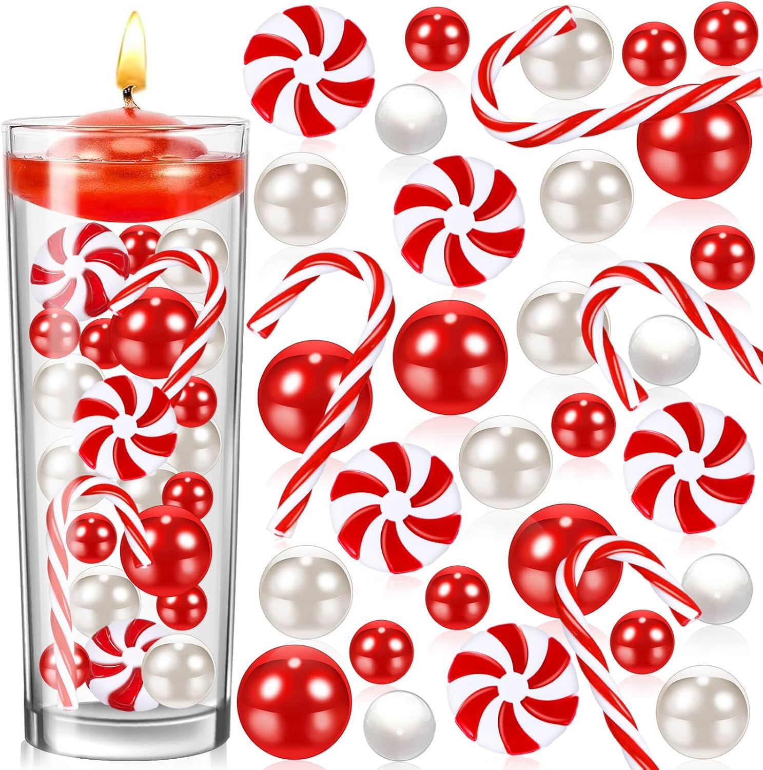 6054 Pieces Christmas Vase Filler Pearls,Floating Pearls