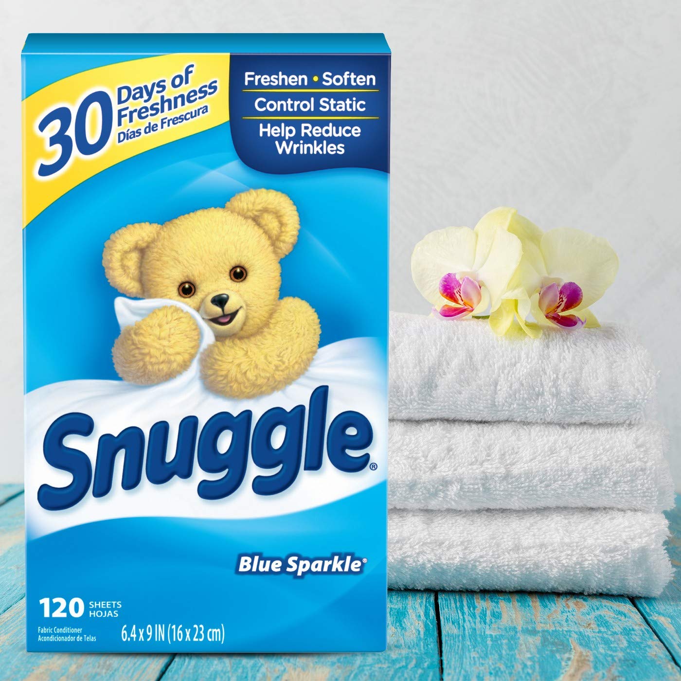 Amazon | Snuggle Fresh Dryer Sheets, Blue Sparkle, 120 Count 