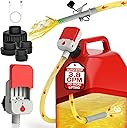Keimi Portable Fuel Transfer Pump with Auto-Stop, 3.8 Gallon per Min, 51" Extra Long Hose, Battery & USB Powered, 4 Can Adapters, Leak-proof Gas Pump for Oil, Diesel and Gasoline