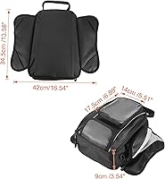 Vista 7 de Motoforti Universal motocicleta tanque magnético bolsa de herramientas combustible alforja con correa impermeable negro