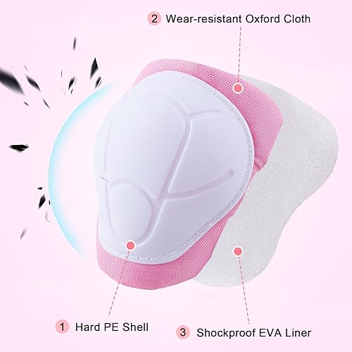 Miniatura 3 de FIODAY Rodilleras para niños, rodilleras y coderas, muñequeras ajustables para patinaje en línea, ciclismo, monopatín, scooter de 3 a 8 años