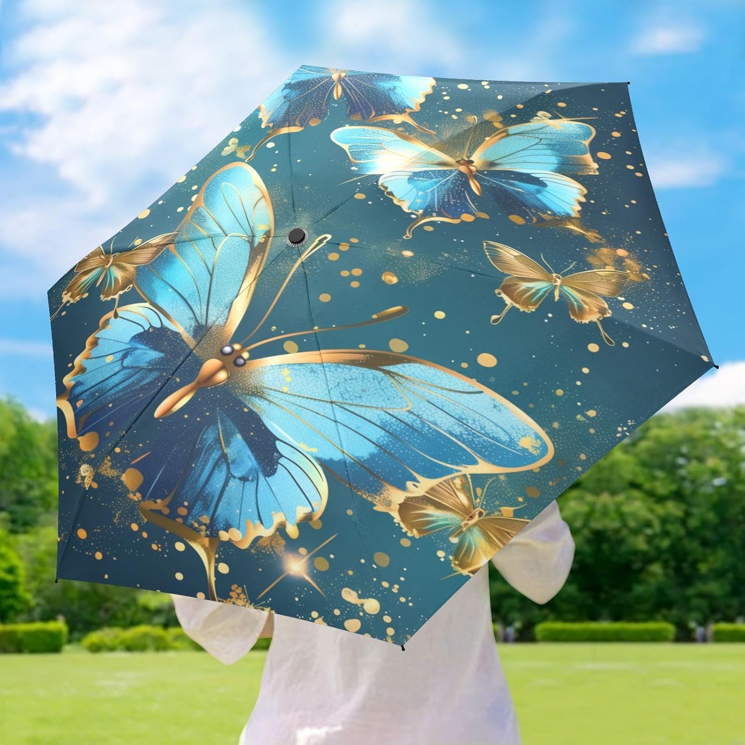 Sunshade Umbrella Leopard Print Travel Umbrella Windproof Compact Light Strong Steel Shaft Folding and Portable External Rubber Sunshade