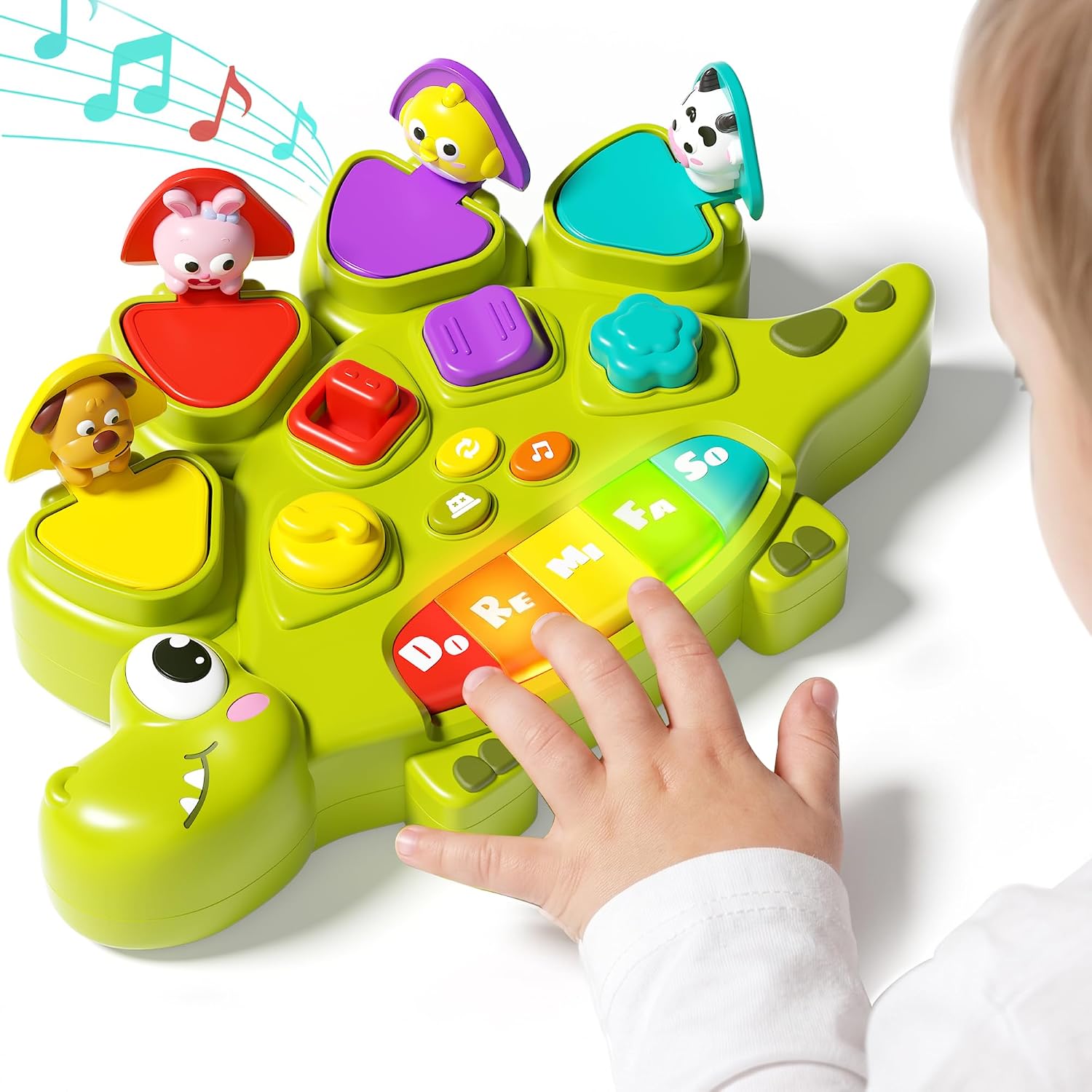 Pop Up Toys for 1 Year Old Boy Girl,Cause and Effect Interactive Dinosaur Baby Toys for 1 Year Old with Animal Sound & Light, 12+ Month Old Toys,1 Year Old Birthday Gifts Exquisite Box