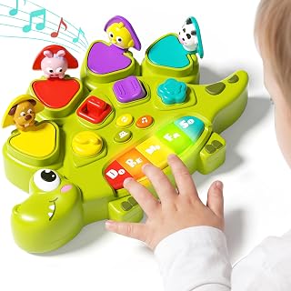 Pop Up Toys for 1 Year Old Boy Girl,Cause and Effect Interactive Dinosaur Baby Toys for 1 Year Old with Animal Sound & Light, 12+ Month Old Toys,1 Year Old Birthday Gifts Exquisite Box