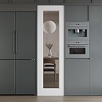 Vista 23 de 3-Lite - Losa de puerta de vidrio transparente templado de 18 x 80 pulgadas, coctelera interior pintable, adecuada para sala de estar, despensa