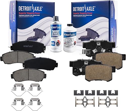 Miniatura 502 de Detroit Axle - Pastillas de Freno Delantero para Ford Fusion Lincoln MKZ Zephyr Mercury Milan Mazda 6, Pastillas de Freno Cerámica Reemplazo