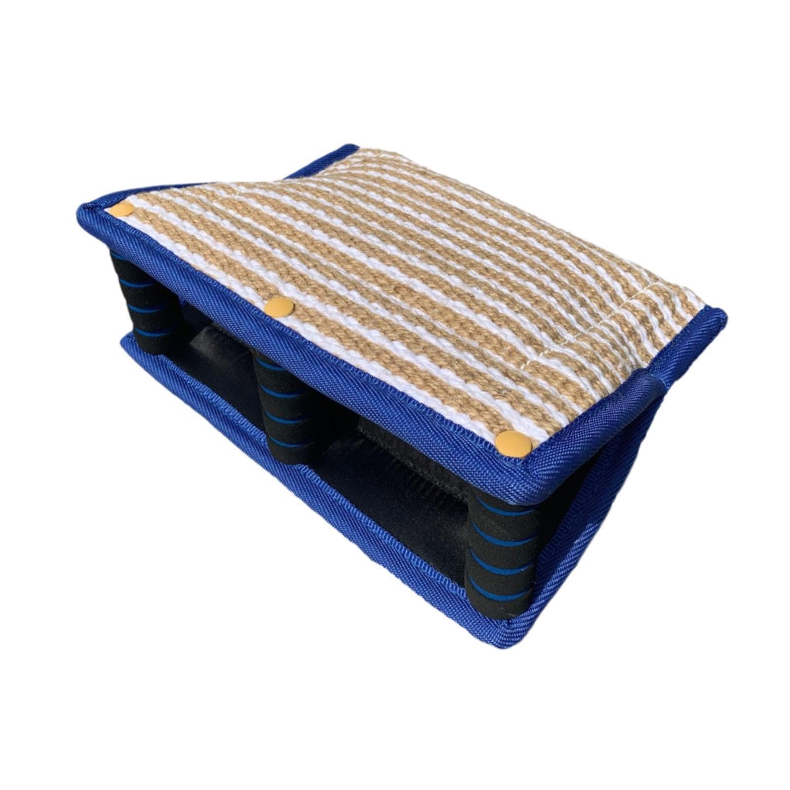 TWISAXC Jute Bite Wedge Dog Training Sleeve Ensuring Safety During Interactive Play Or Reward Sessions Which Is Bite Resistant Outdoor Tug Sleeve Jute Wedge Pillow , blue , 35x25x13cm