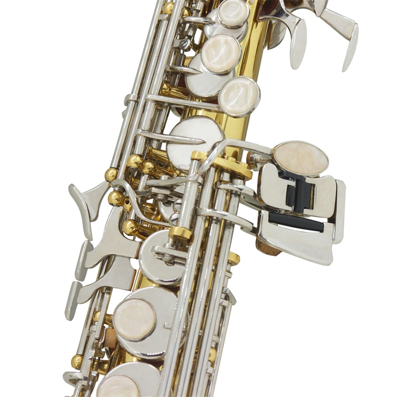 Saxofón Profesional Saxofón BB Latón Tubo Recto Sax Instrumento Musical De Viento De Madera con Caja De Cuero